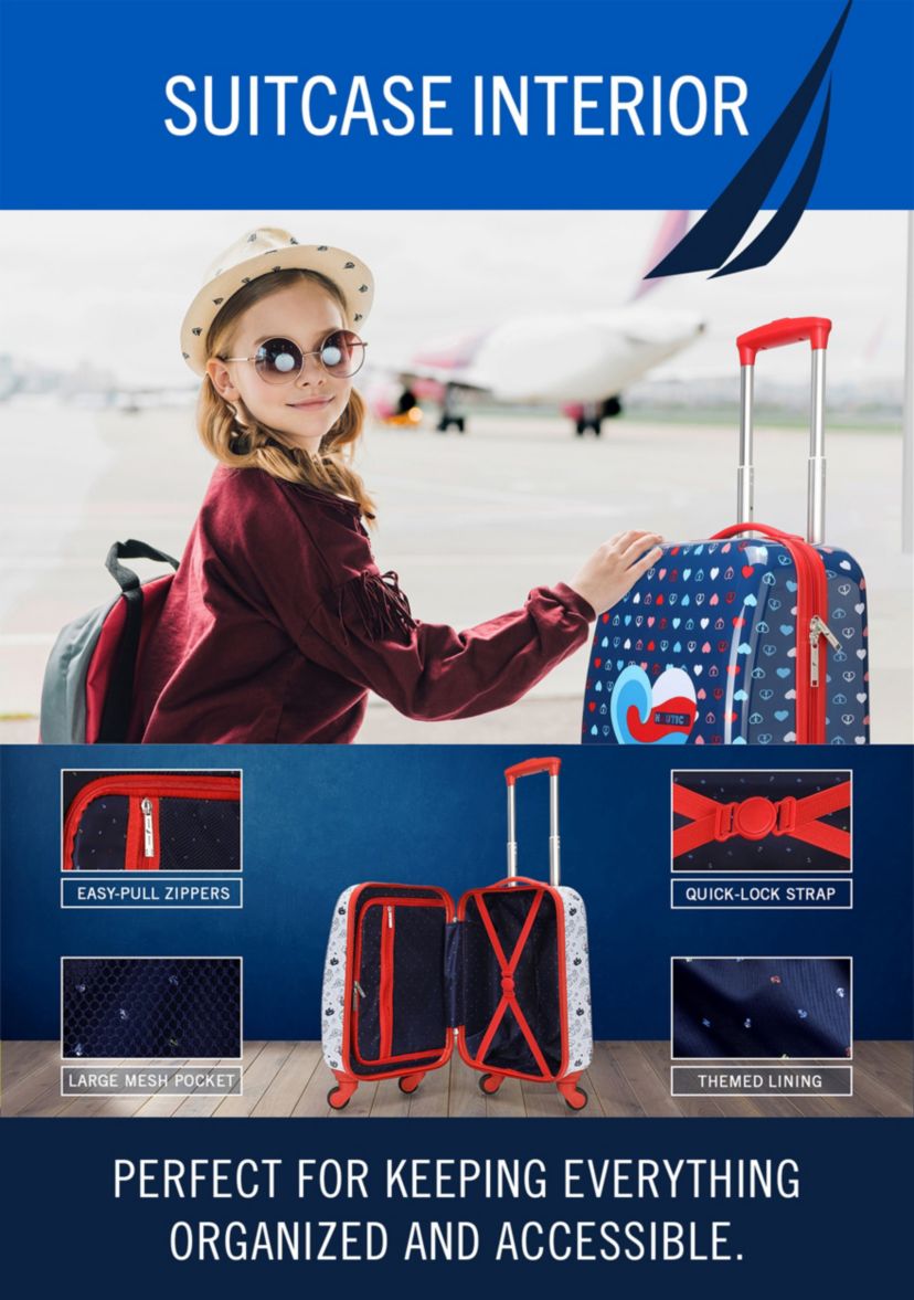 Nautica Kids 18" Airline Approved Carry-on 5-Piece Luggage Set | Polar Voyage