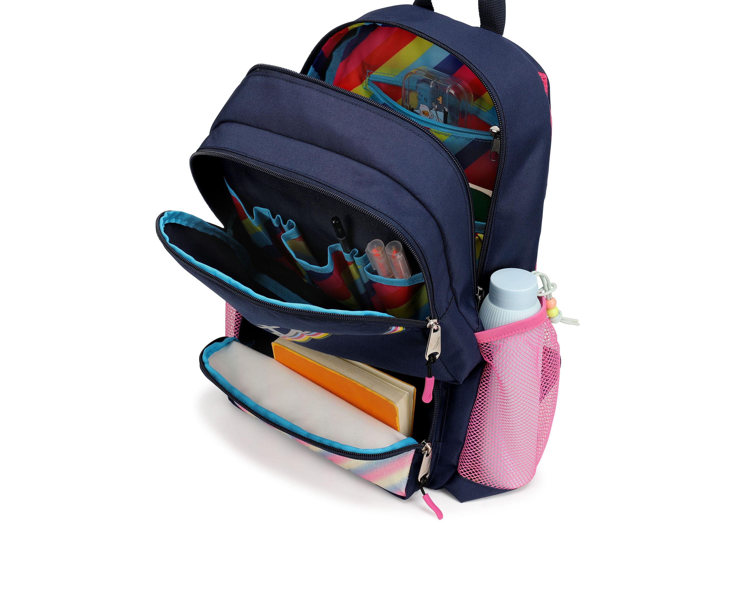 Kids Backpack for Kindergarten, Elementary School | 16" Tall | Retro Rainbow