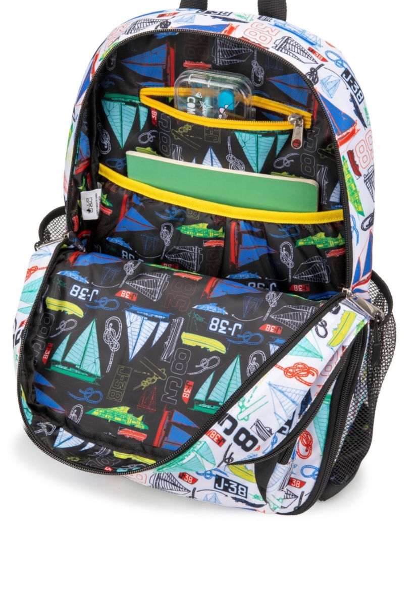 Kids Backpack for Kindergarten, Elementary School | 16" Tall | Sailboats