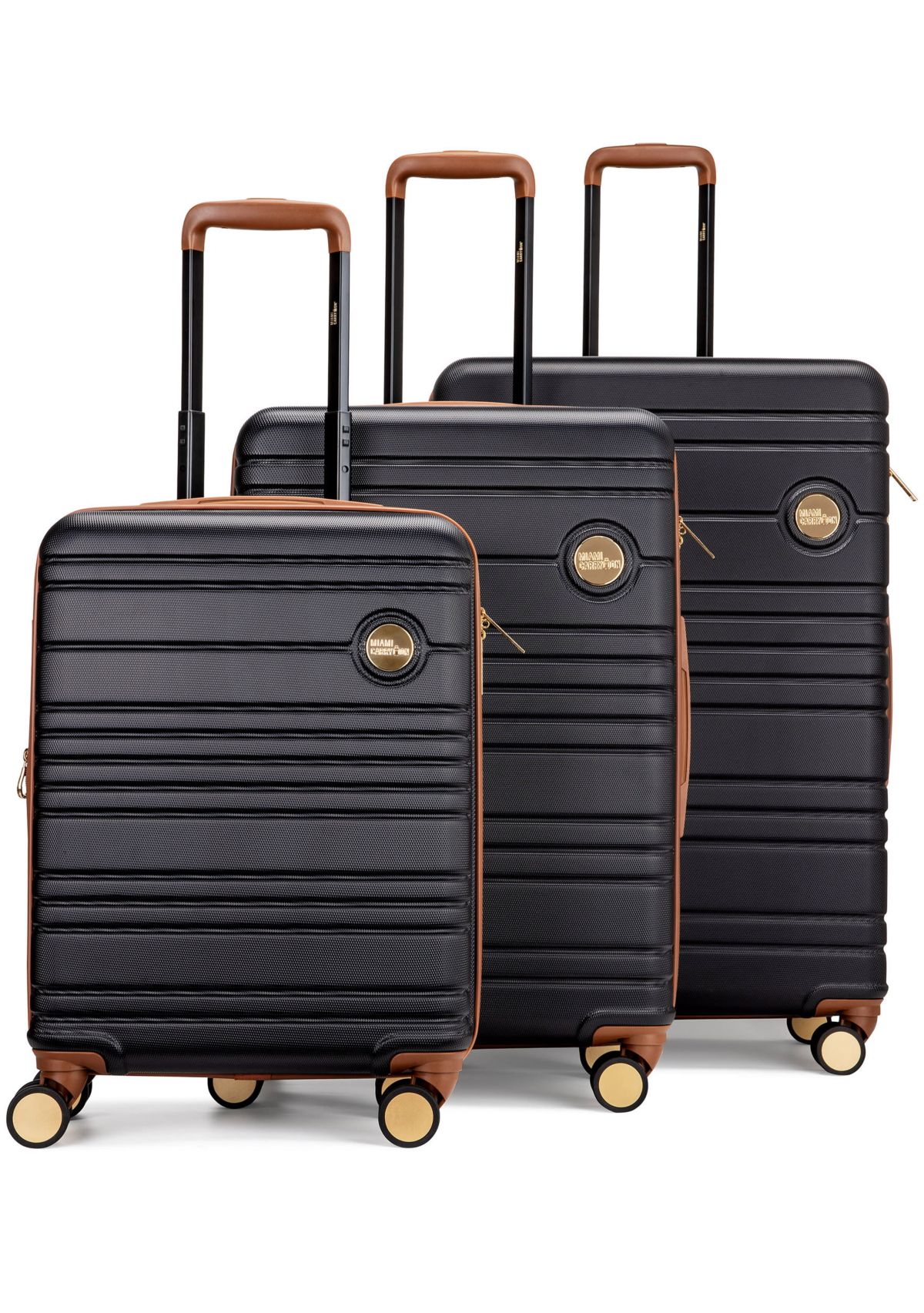 Brickell 3 Piece Expandable Retro Spinner Luggage Set