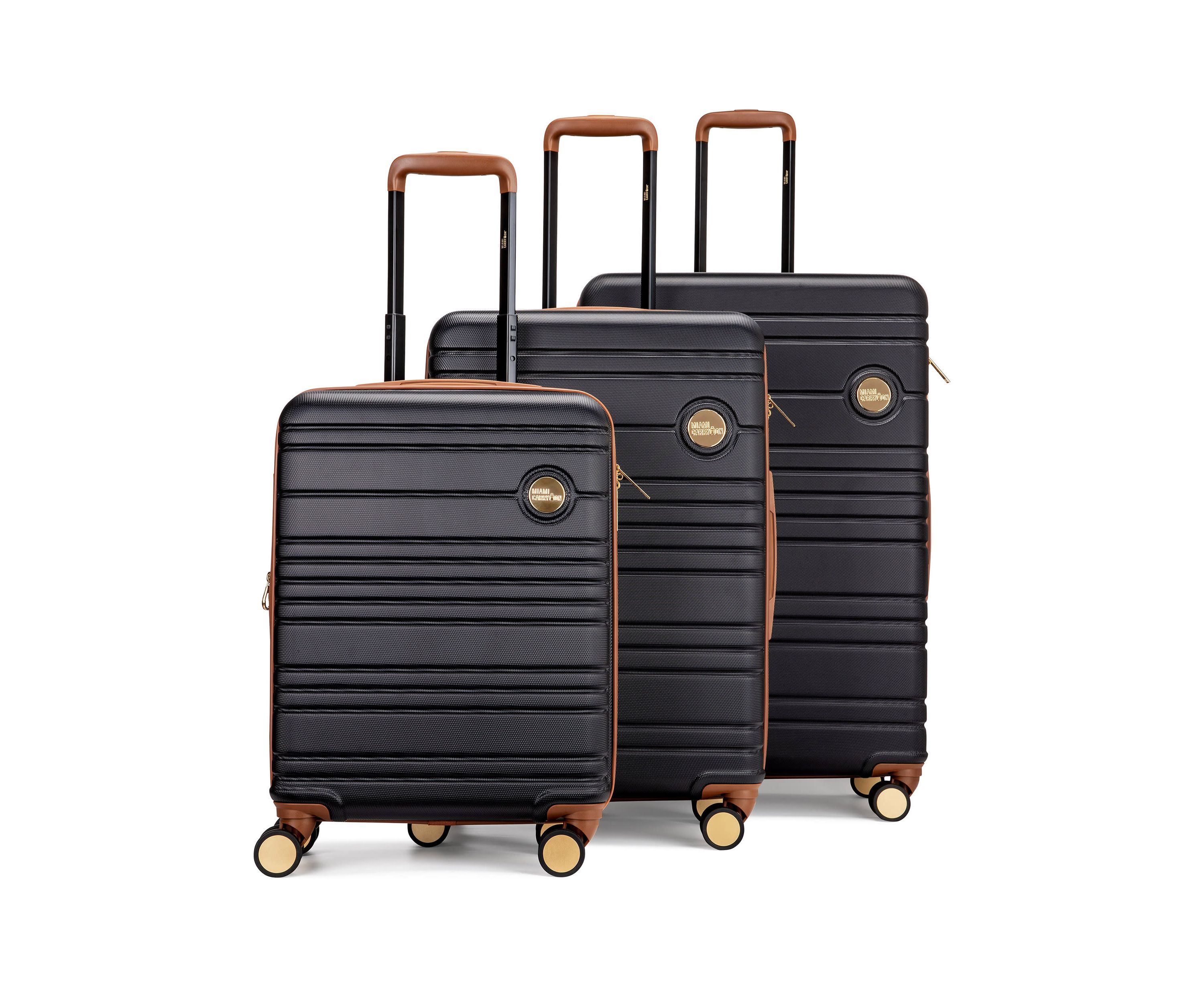Brickell 3 Piece Expandable Retro Spinner Luggage Set