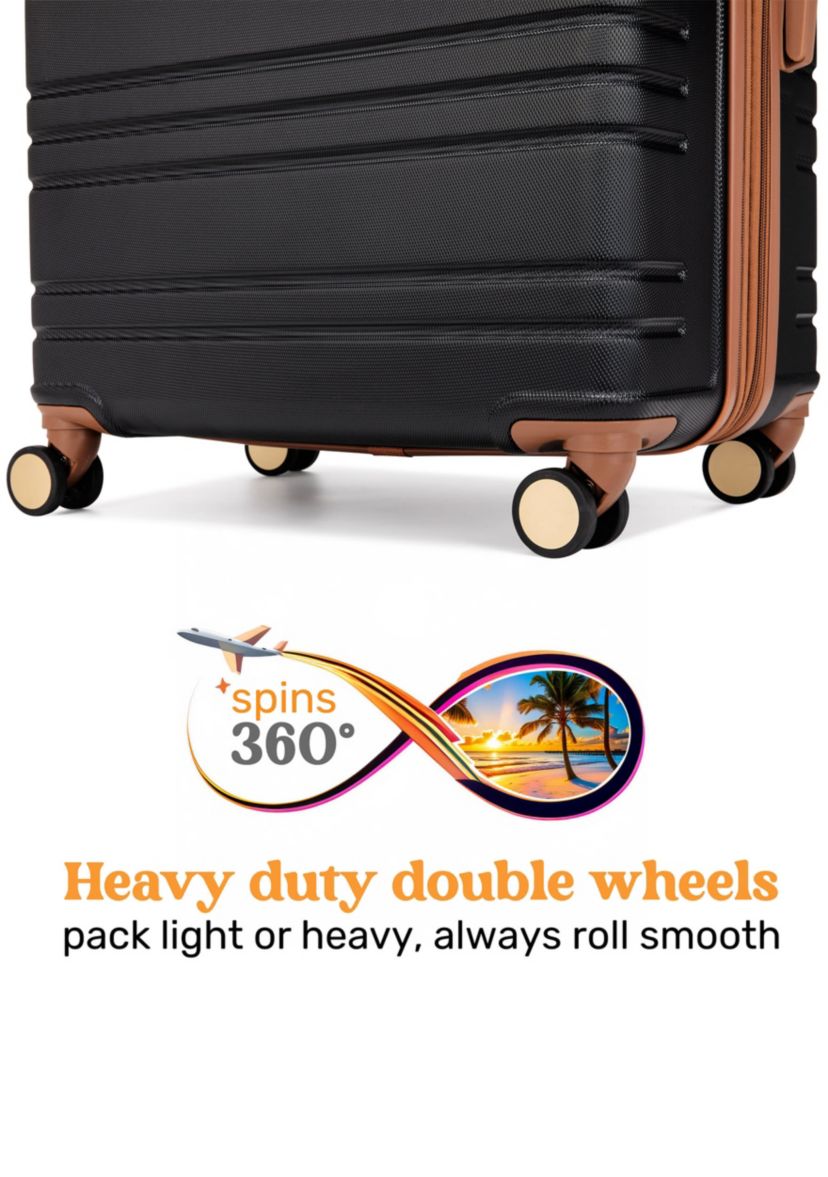 Brickell 3 Piece Expandable Retro Spinner Luggage Set