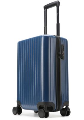 Miami CarryOn Ocean Polycarbonate 20-inch Carry-on Spinner Suitcase, Navy Blue, 20 in