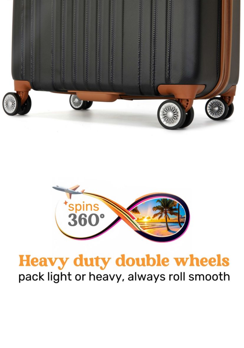 Collins 3 Piece Expandable Retro Spinner Luggage Set