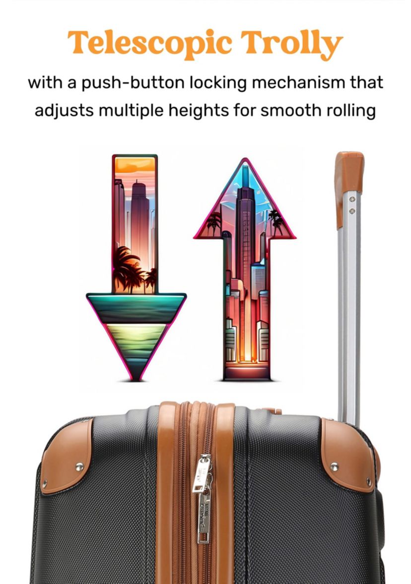 Collins 3 Piece Expandable Retro Spinner Luggage Set