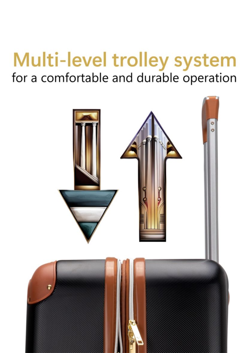 Vintage 3 Piece Expandable Spinner Luggage Set