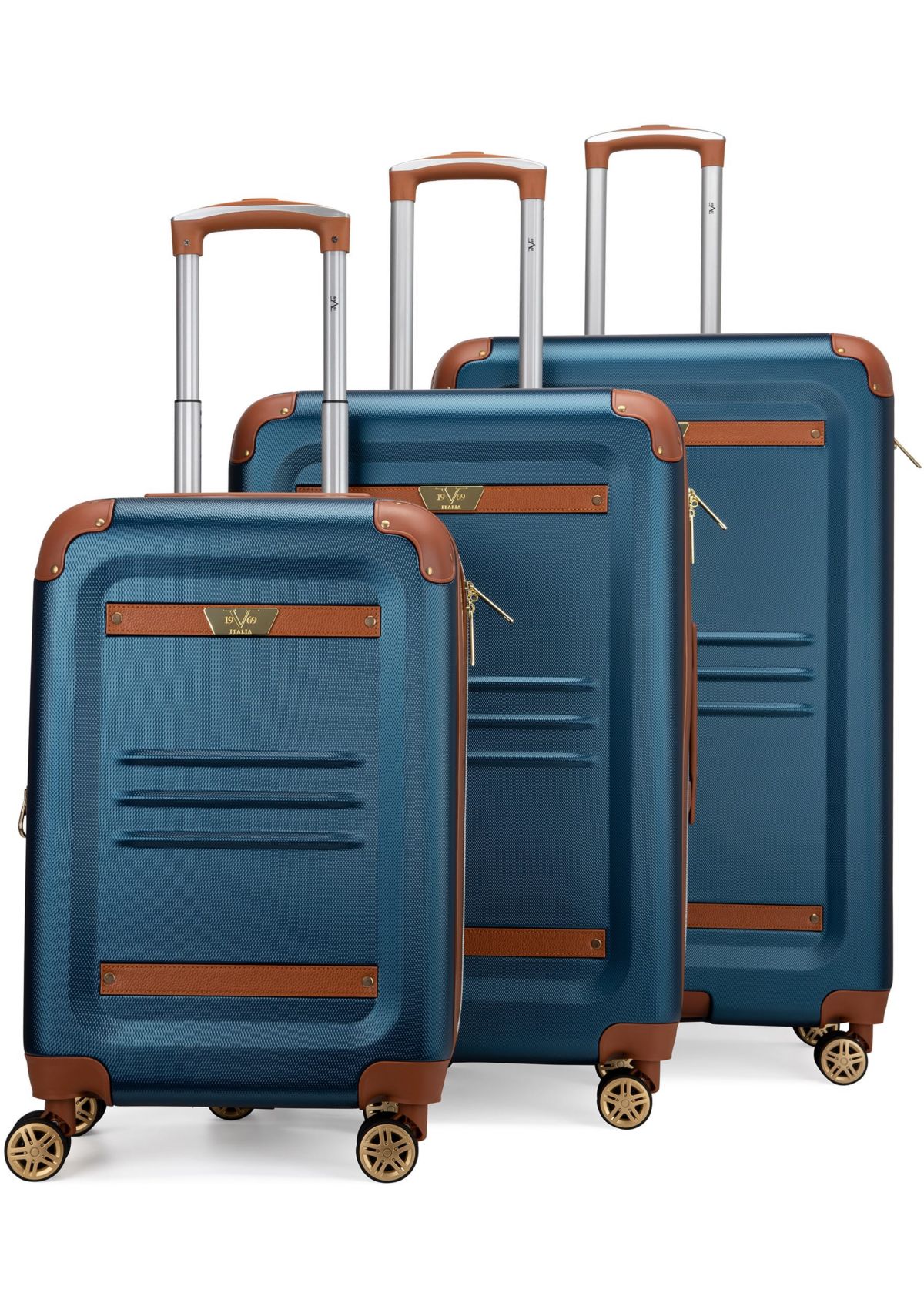 Vintage 3 Piece Expandable Retro Luggage Set
