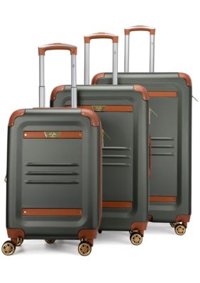 Vintage 3 Piece Expandable Retro Luggage Set