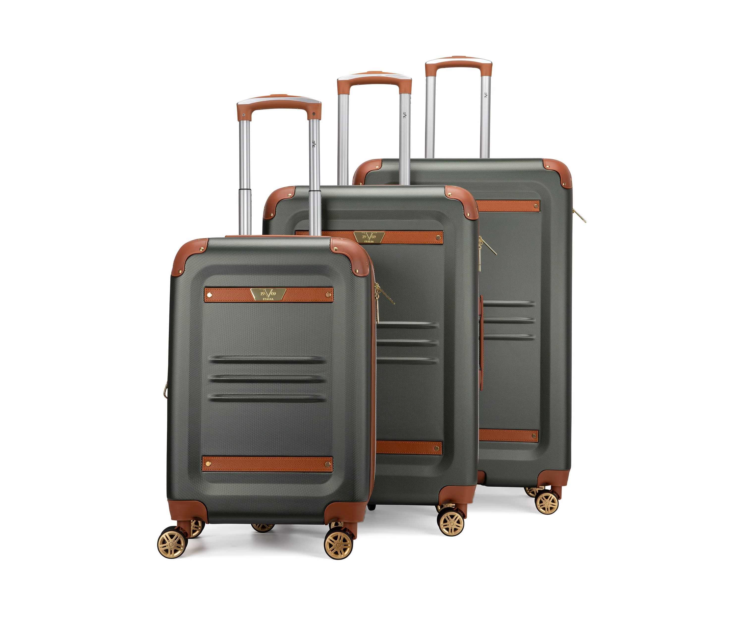 Vintage 3 Piece Expandable Retro Luggage Set