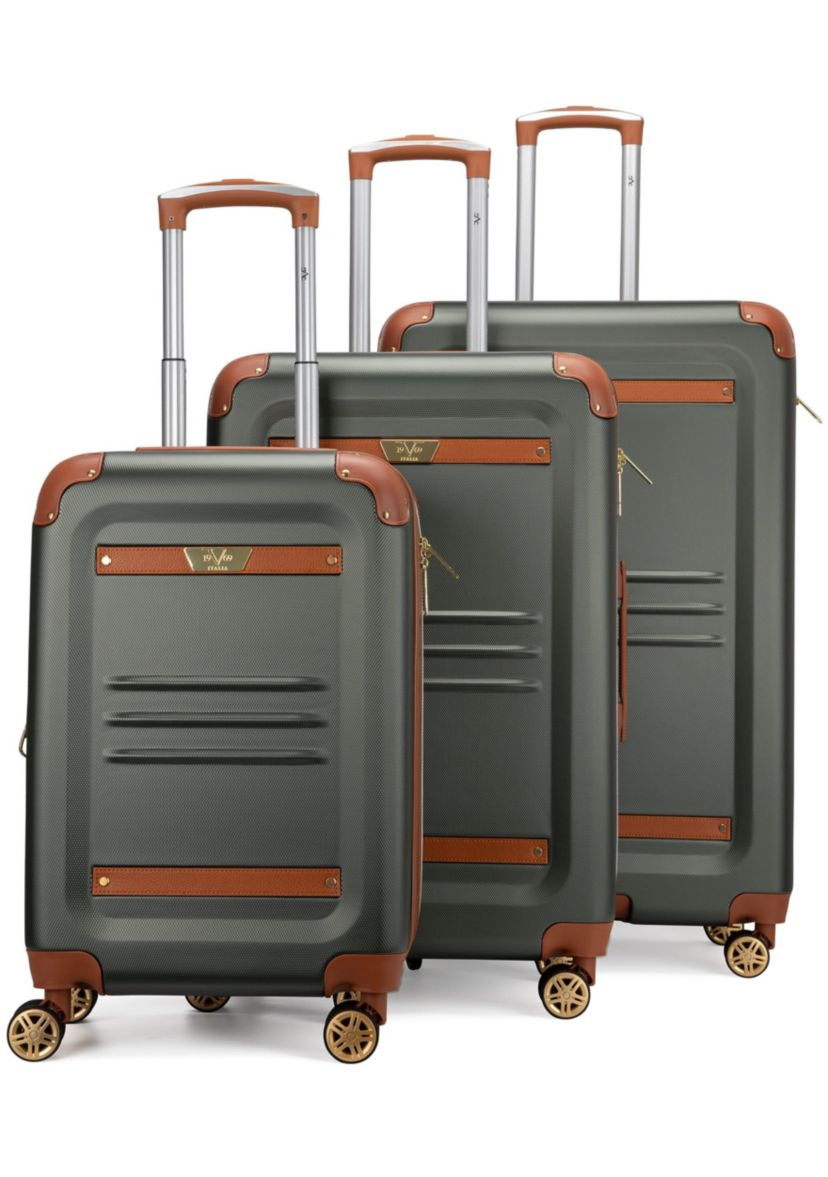 Vintage 3 Piece Expandable Retro Luggage Set