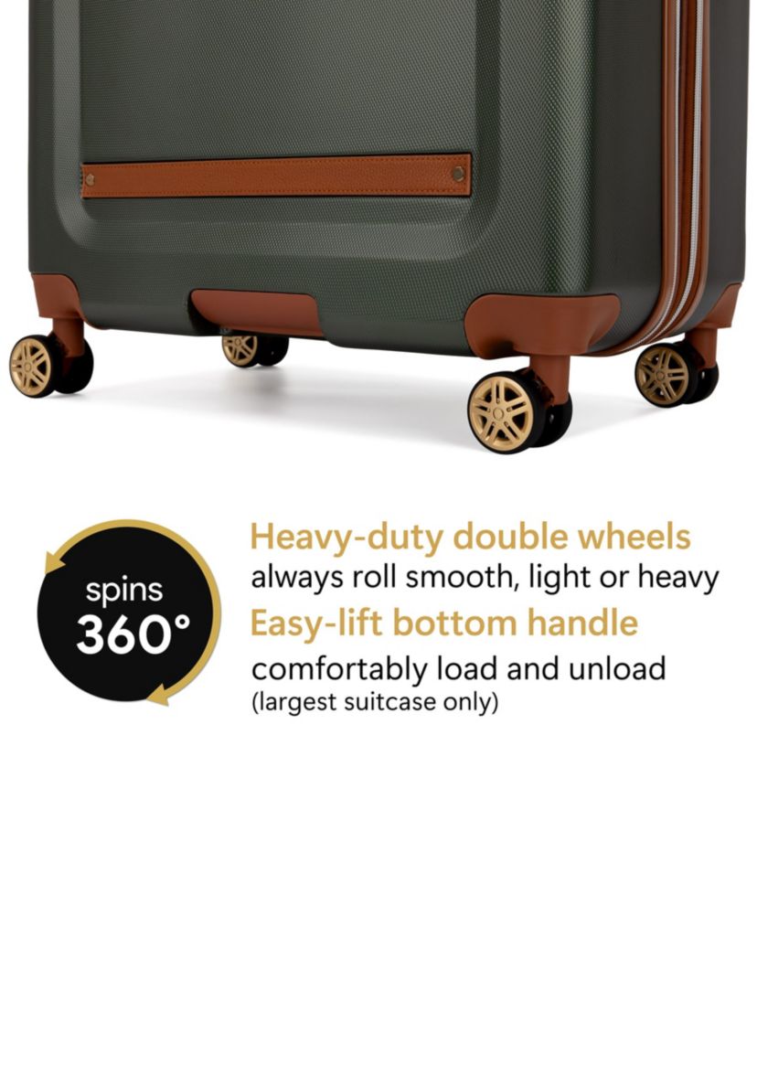Vintage 3 Piece Expandable Retro Luggage Set