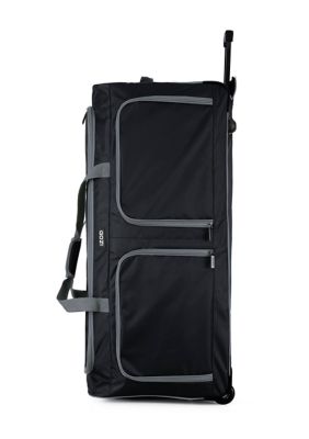 IZOD Capri 36 Inch Large Softside Rolling Duffel Bag with Wheels and Handle, Black