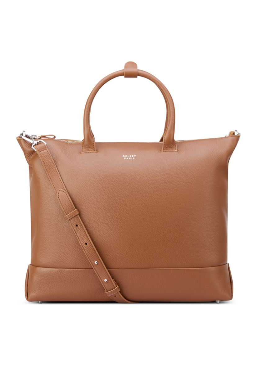 Le Cuir Grainé Leather Zippered Tote Bag