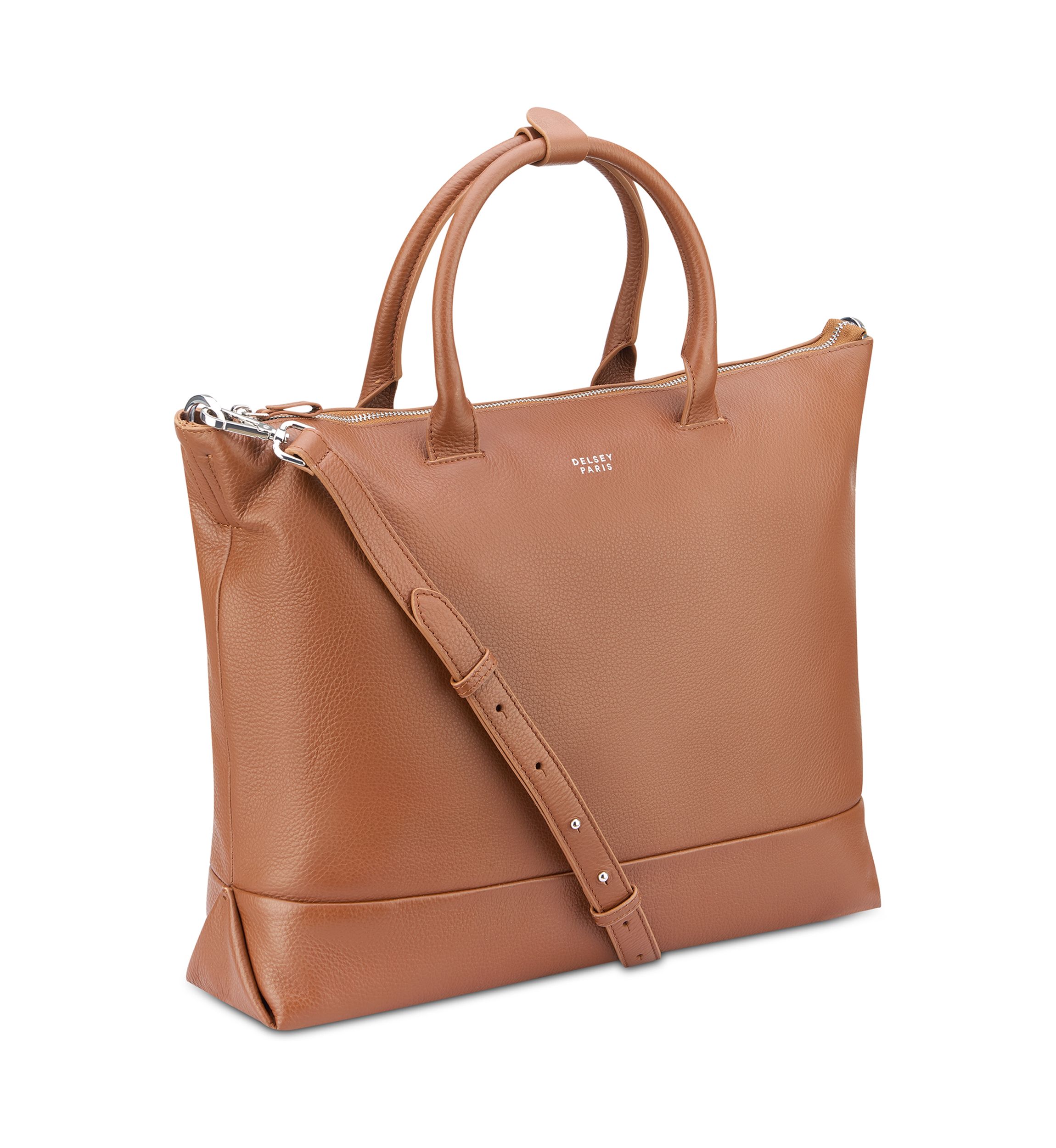 Le Cuir Grainé Leather Zippered Tote Bag