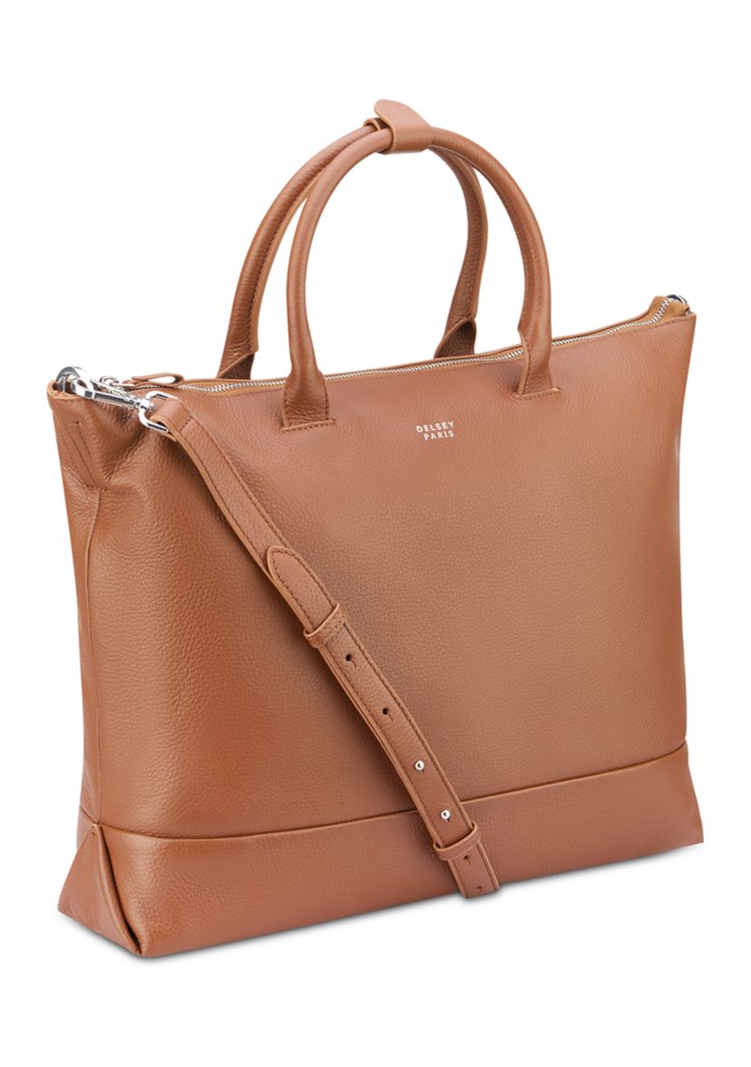 Le Cuir Grainé Leather Zippered Tote Bag
