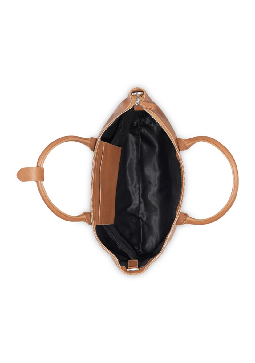 Le Cuir Grainé Leather Zippered Tote Bag