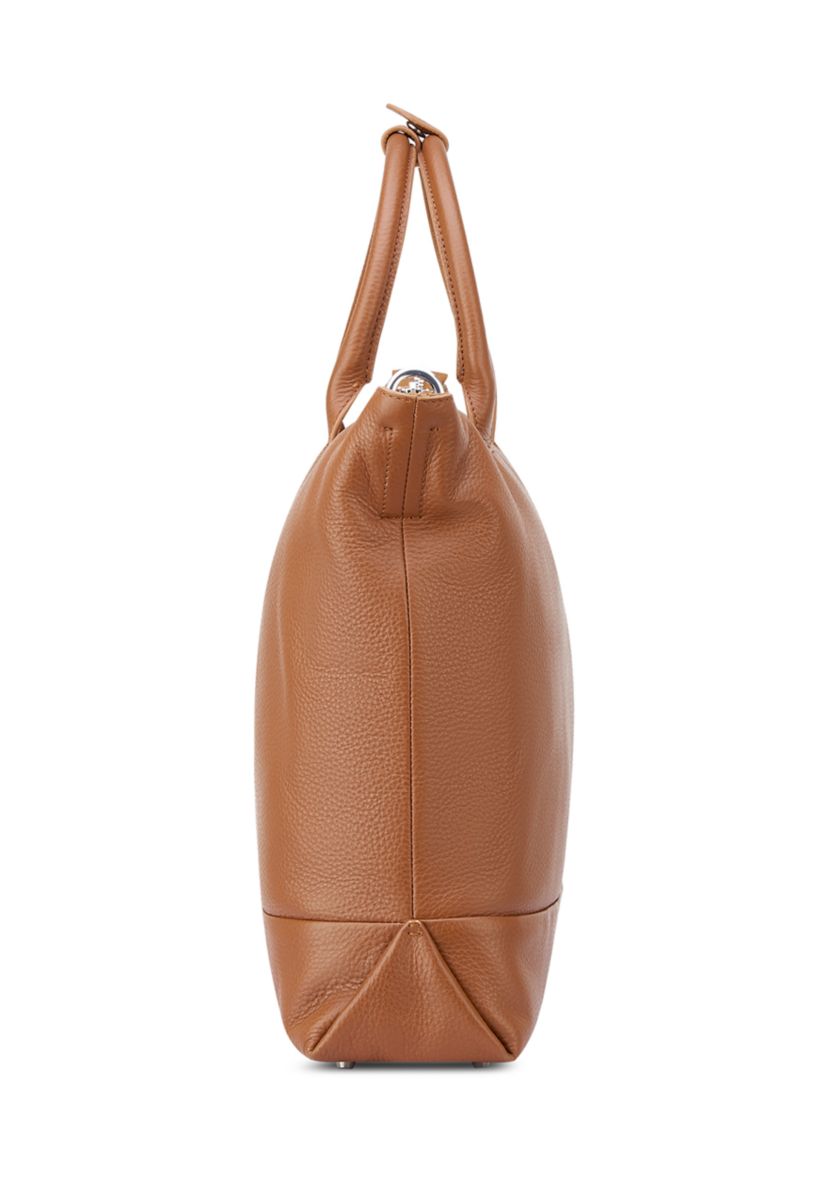 Le Cuir Grainé Leather Zippered Tote Bag