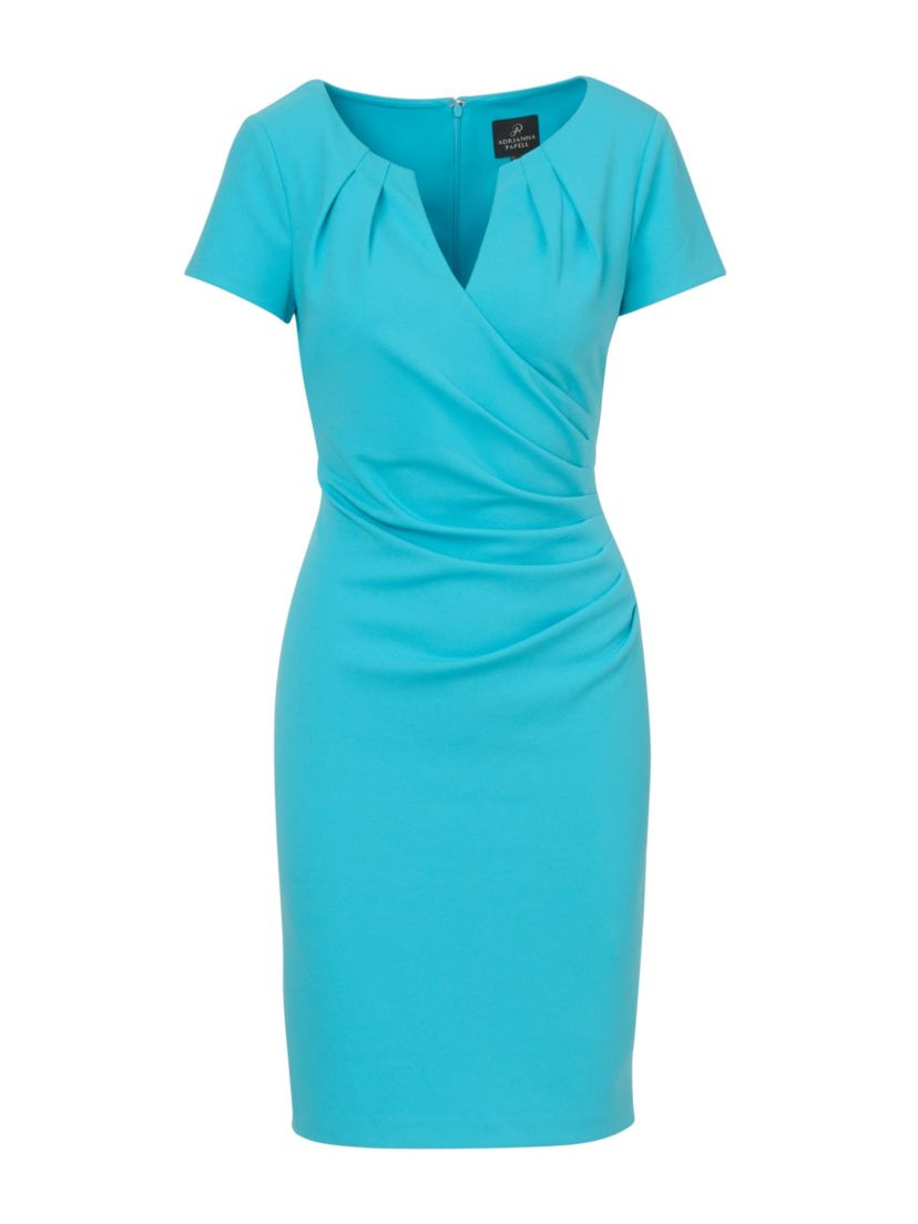 Knit Crepe Draped Midi Dress