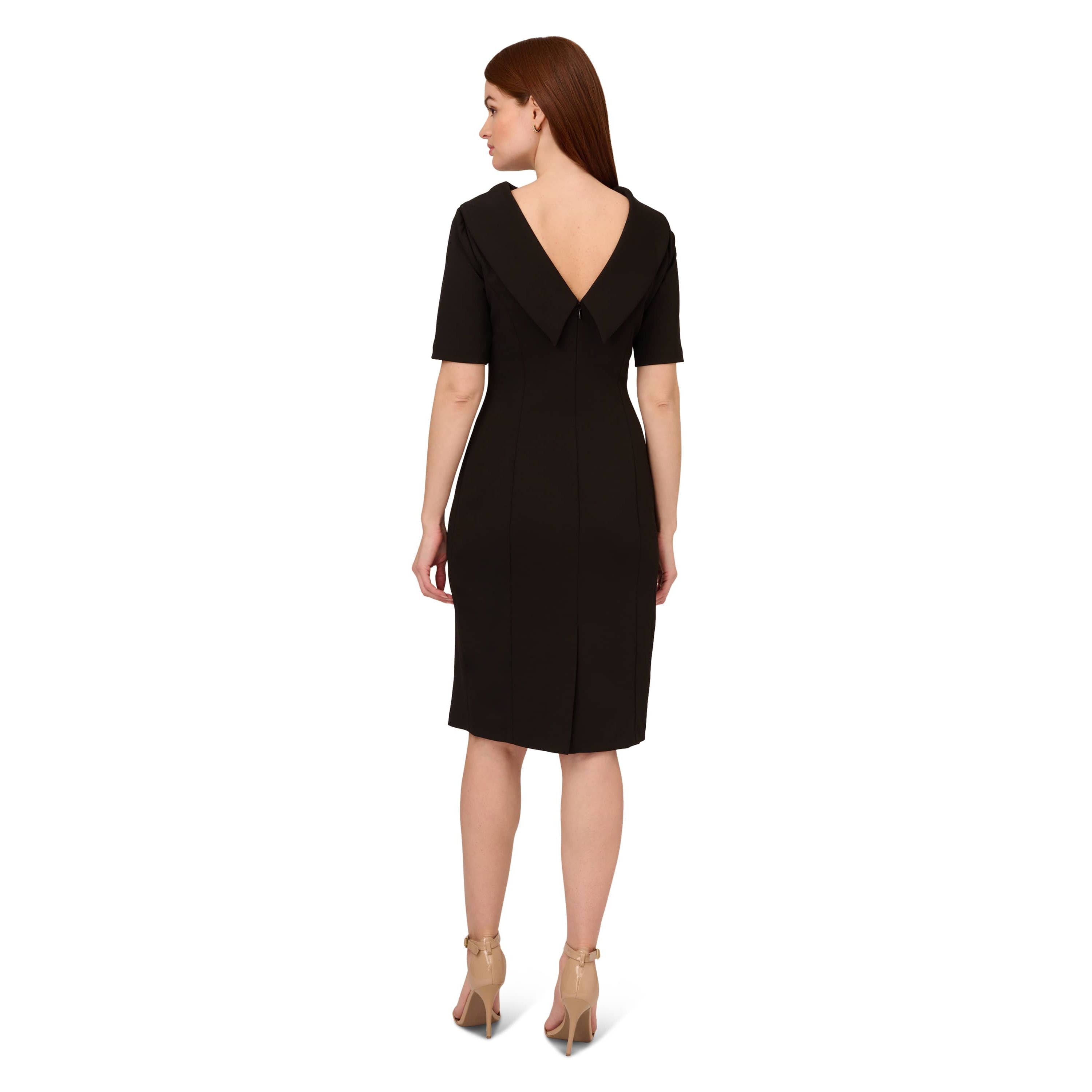 Roll Neck Sheath With V Back