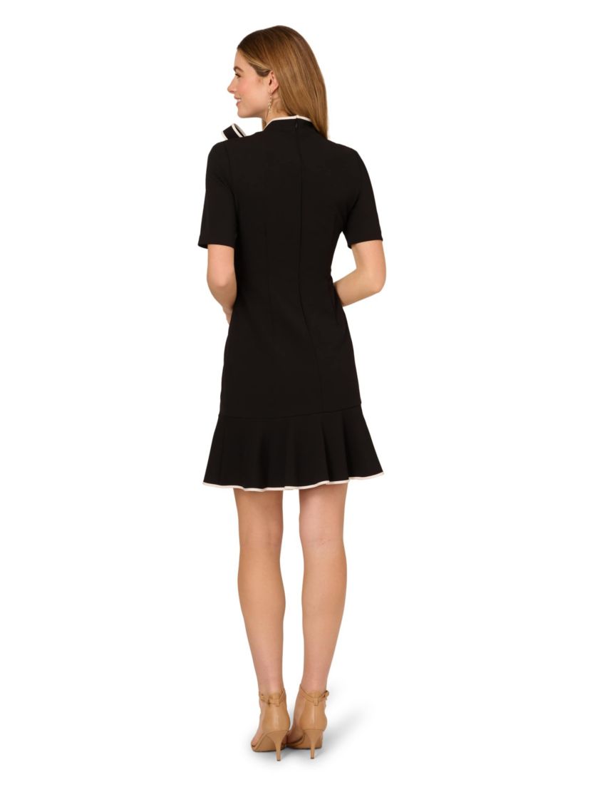 Knit Crepe Tie Neck Dress
