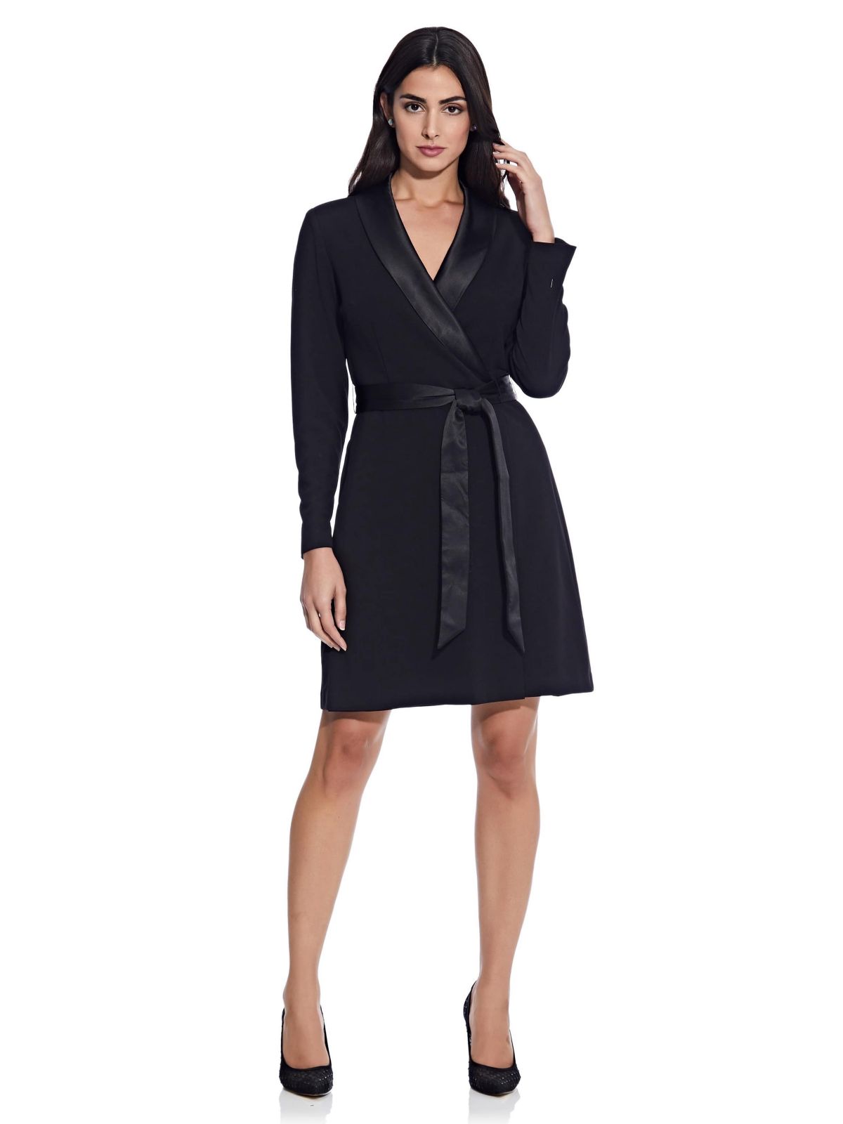 Knit Crepe Tuxedo A-Line Dress