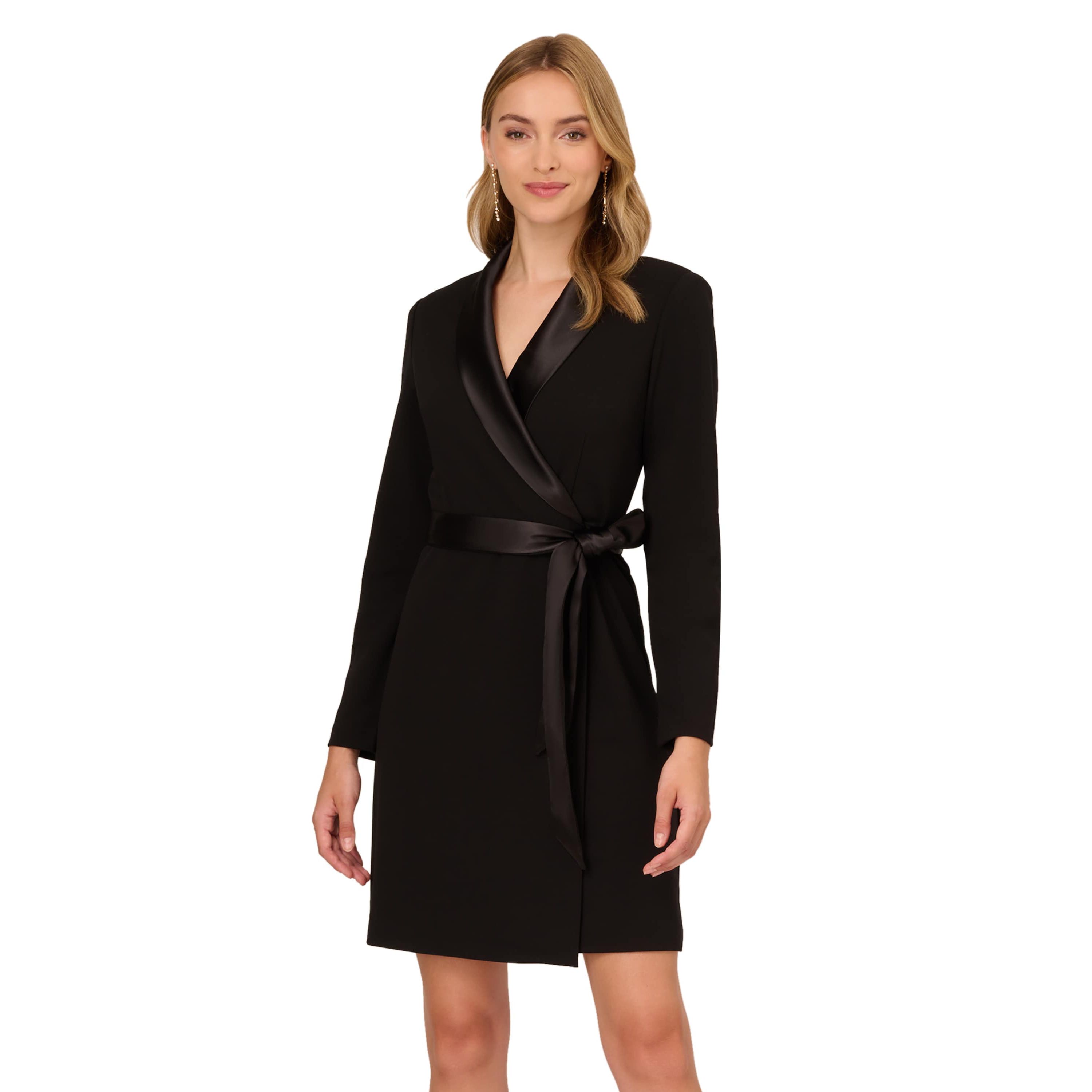 Knit Crepe Tuxedo A-Line Dress