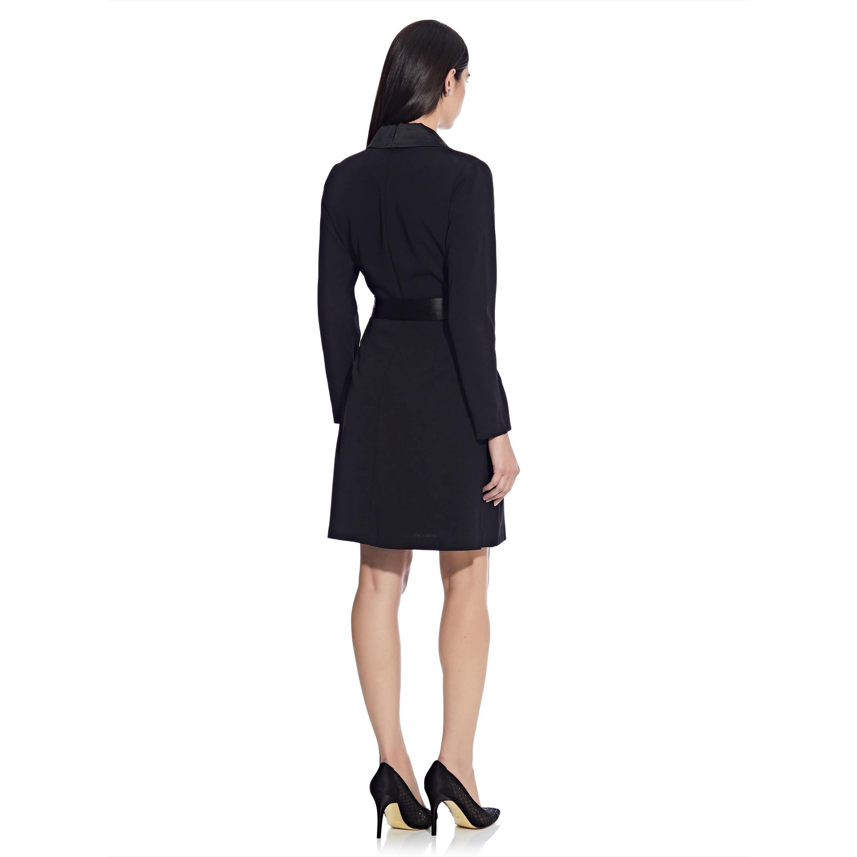 Knit Crepe Tuxedo A-Line Dress