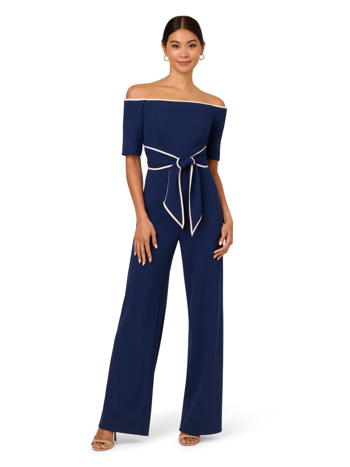 Knit Crepe Tie Jumpsuit