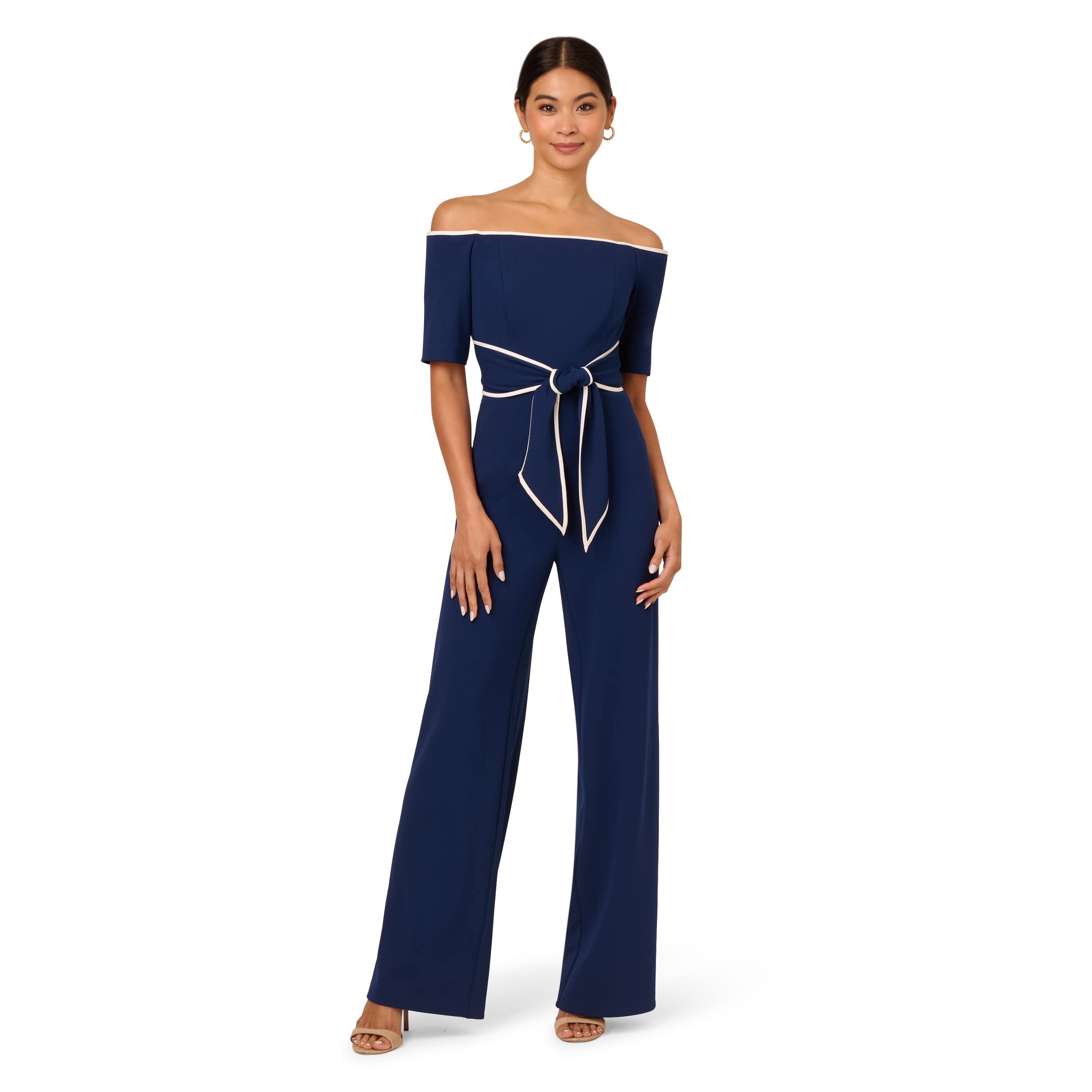 Knit Crepe Tie Jumpsuit