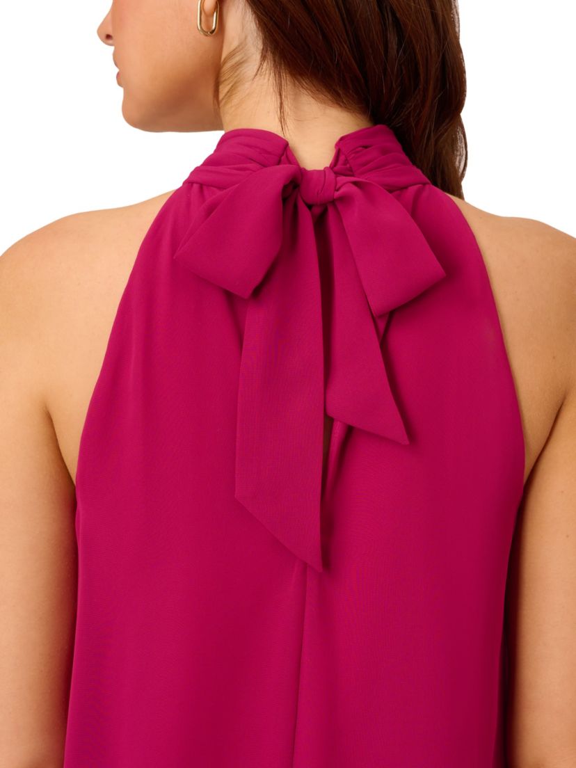 MOCKNECK CHIFFON JERSEY DRESS