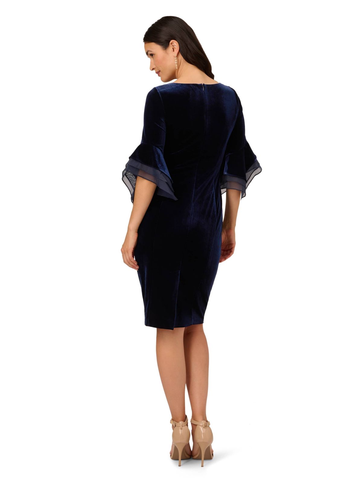 Velvet Bell Sleeve Short Dress