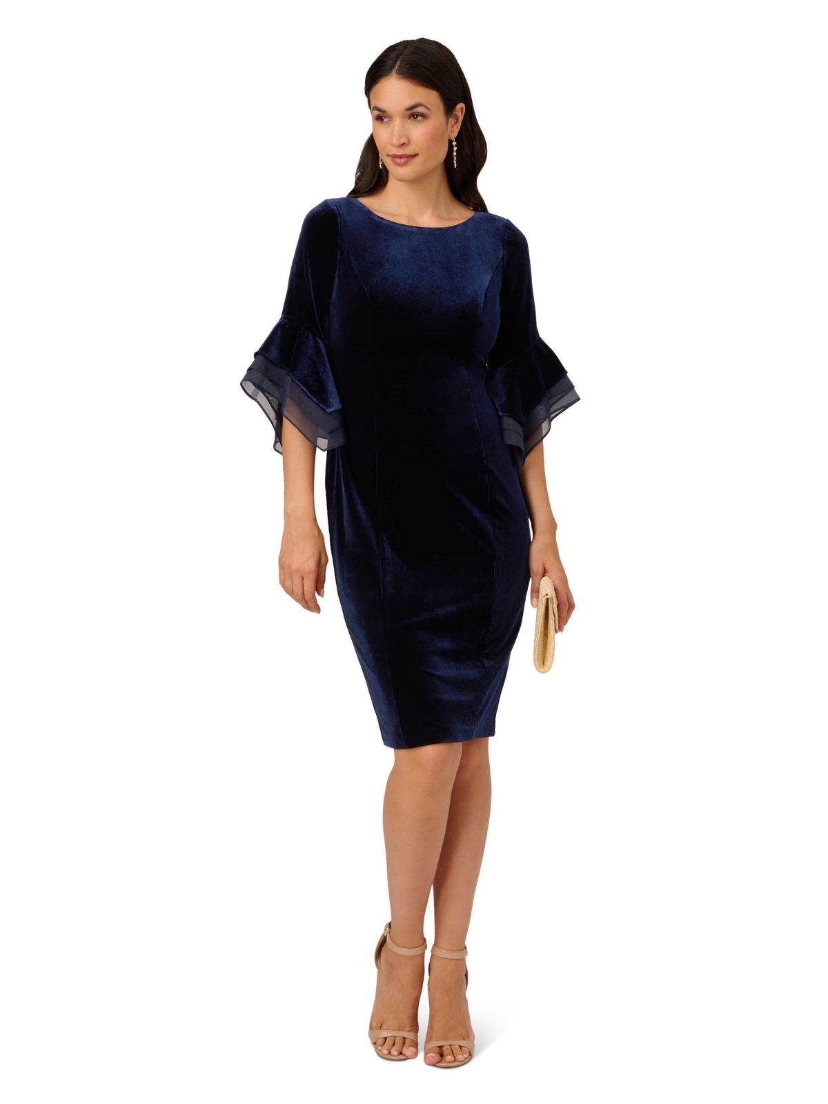 Velvet Bell Sleeve Short Dress
