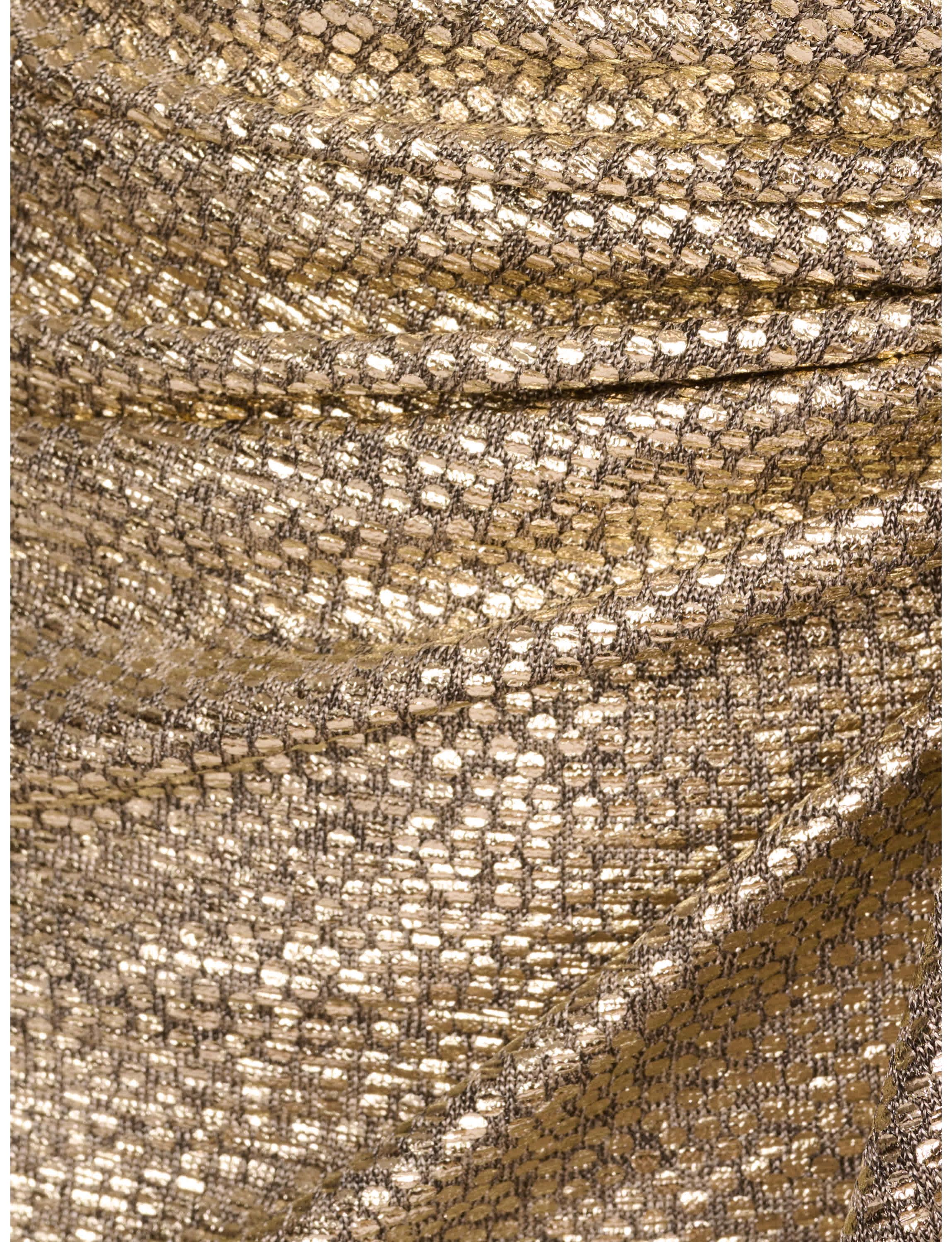Foiled Knit Draped Dress