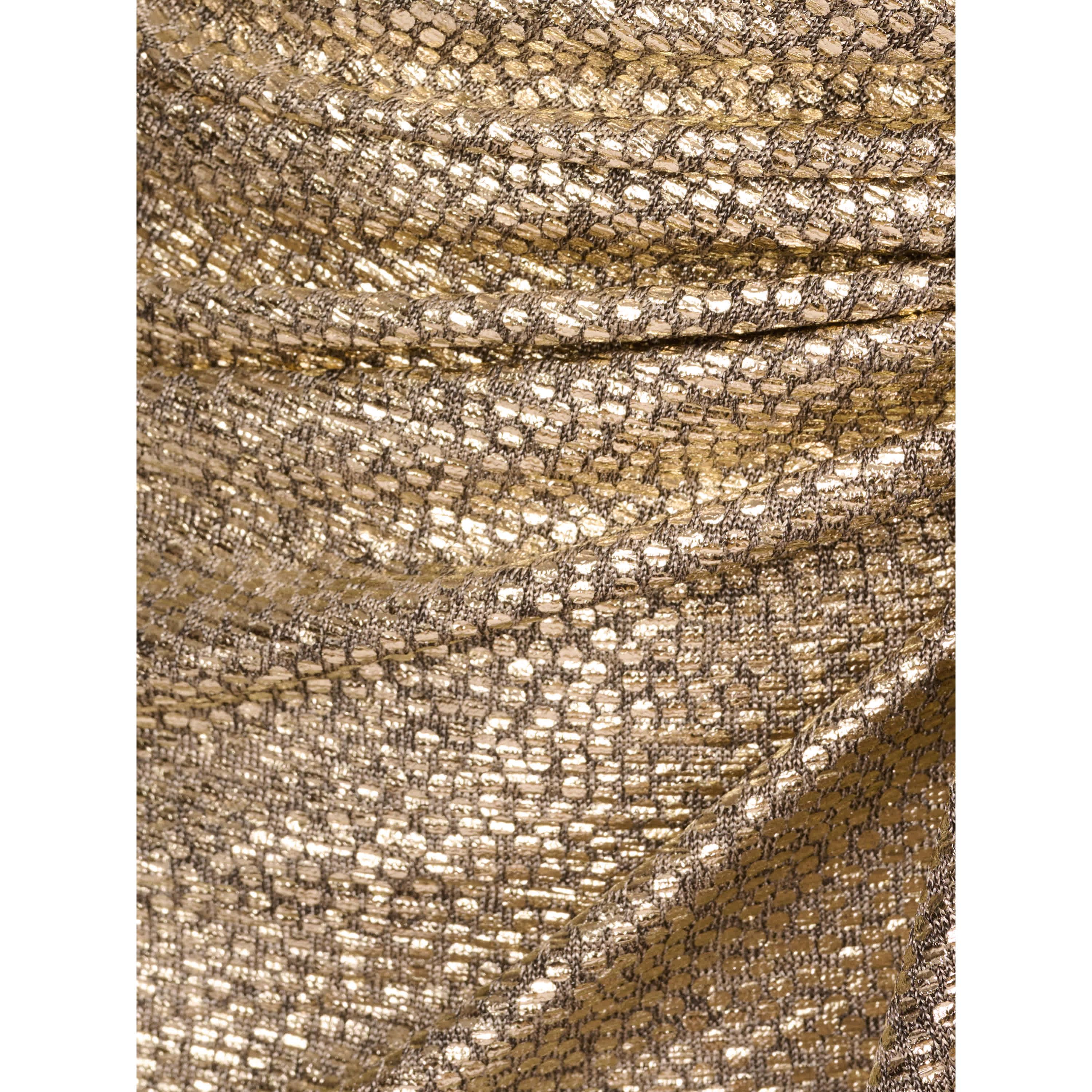 Foiled Knit Draped Dress