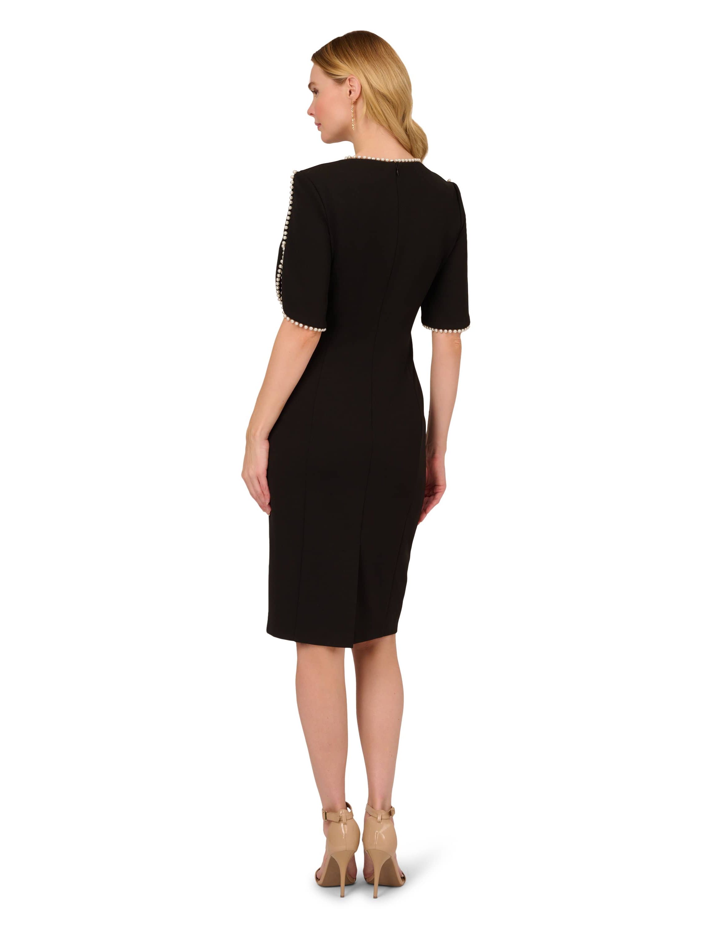 Knit Crepe Pearl Midi Dress