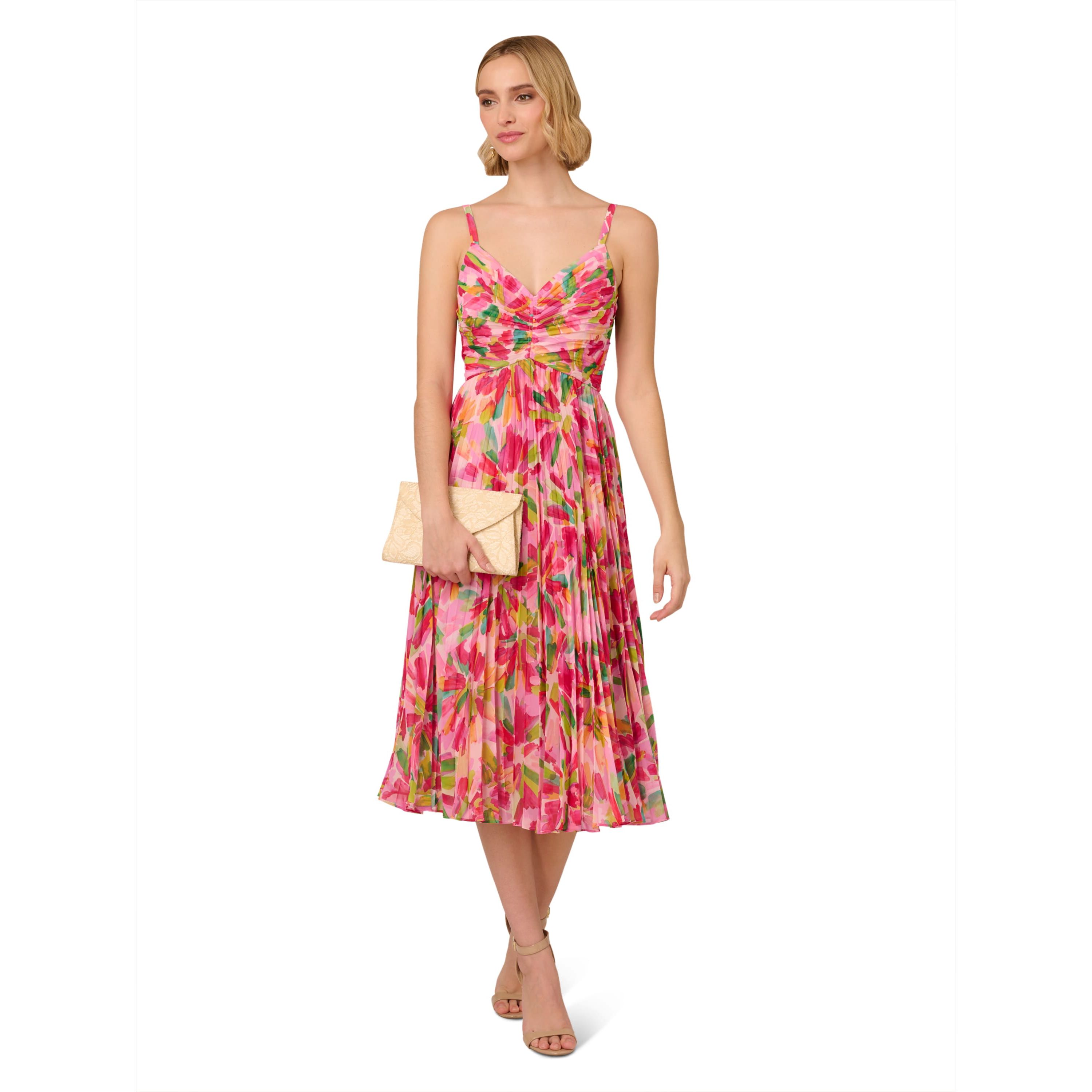 Pleated Midi Dress