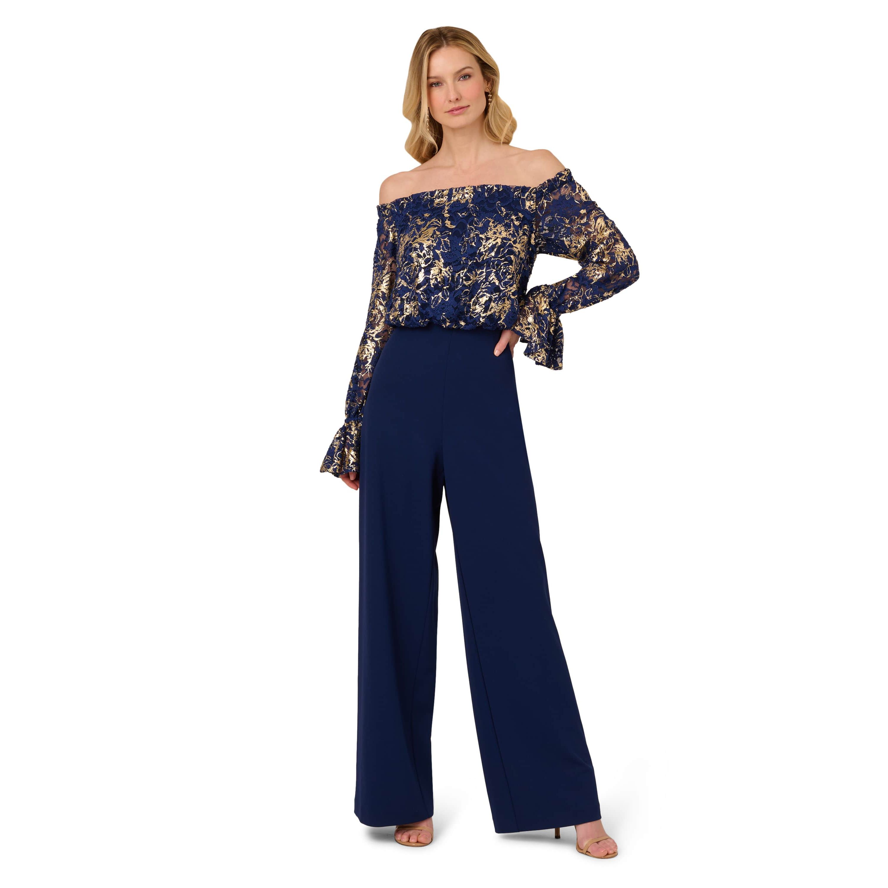 Lace And Crepe Jumpsuit