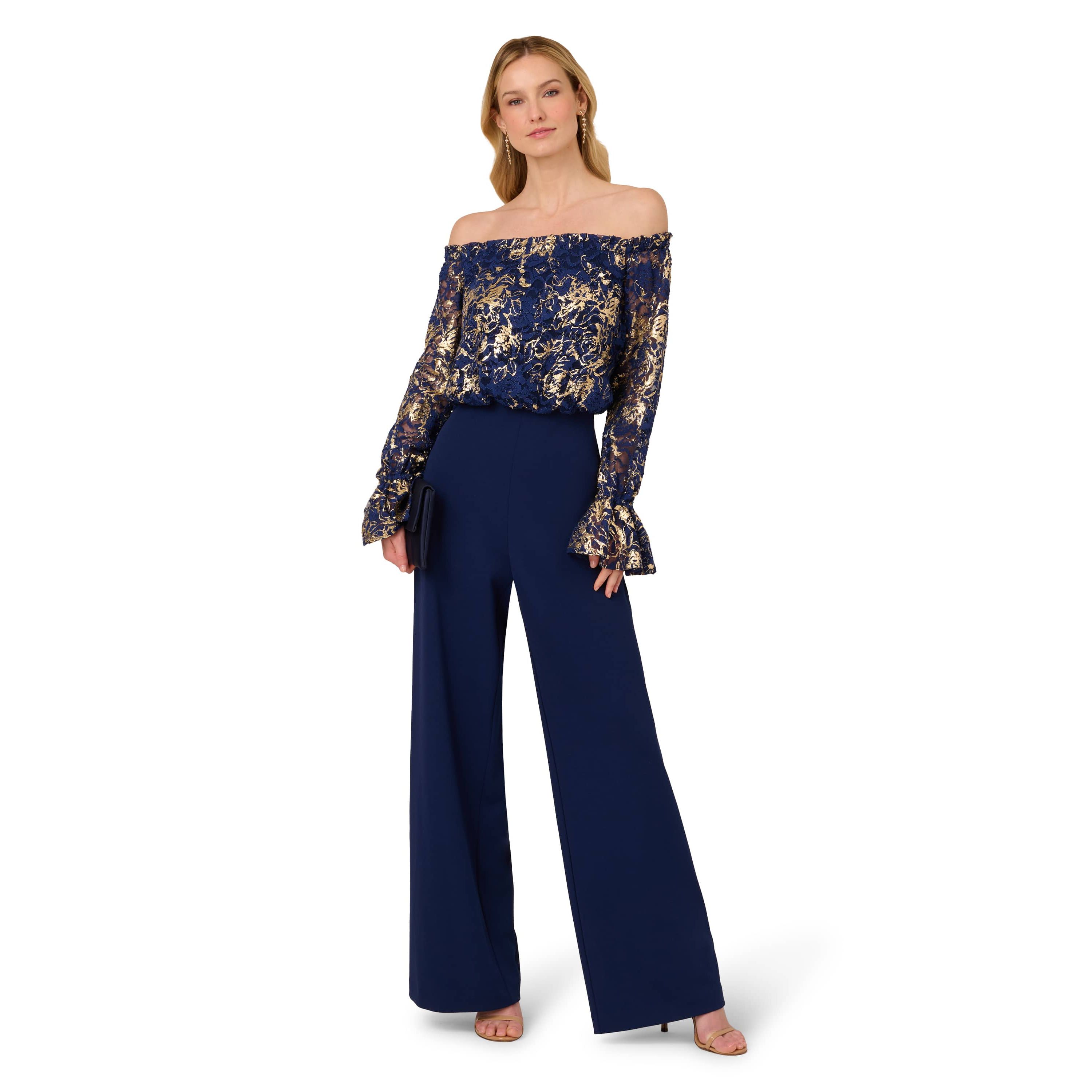 Lace And Crepe Jumpsuit