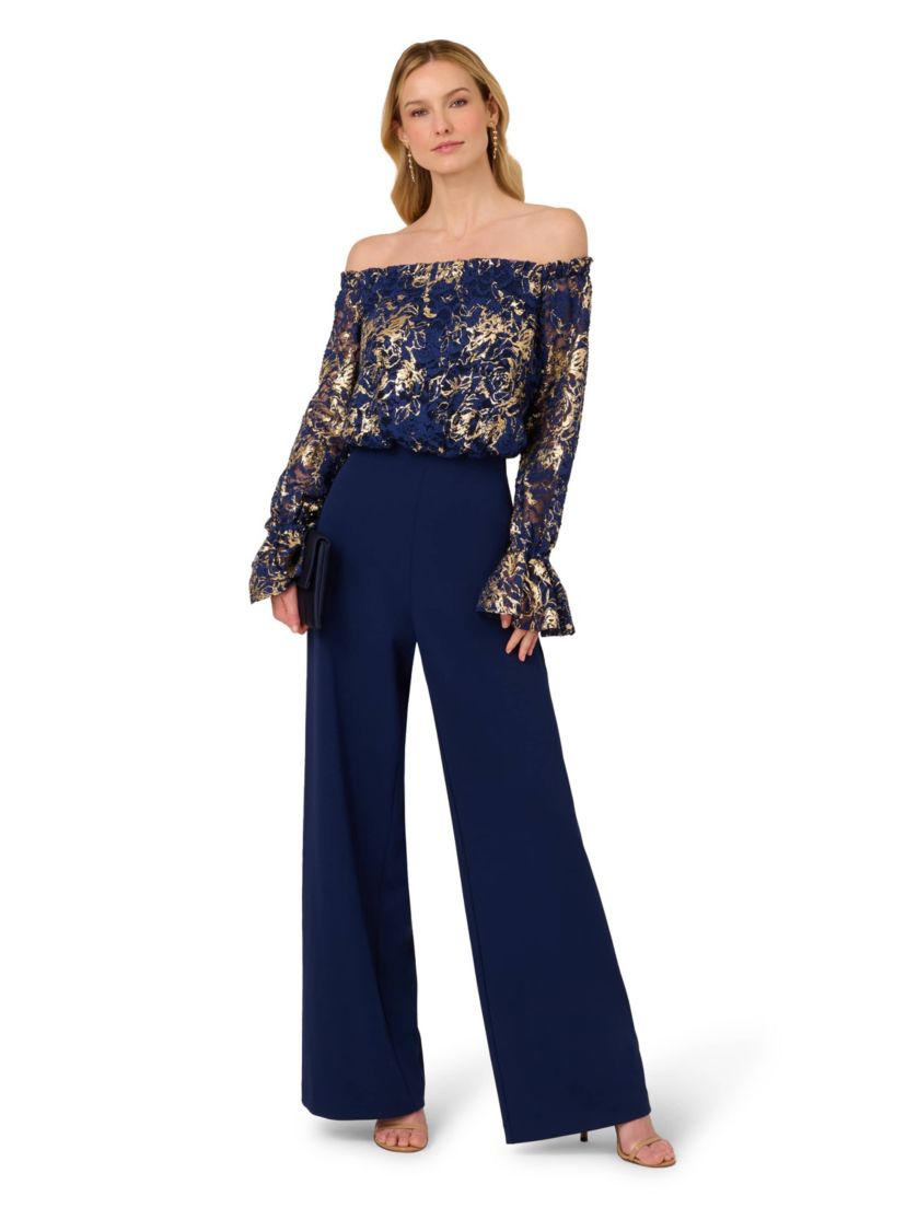 Lace And Crepe Jumpsuit