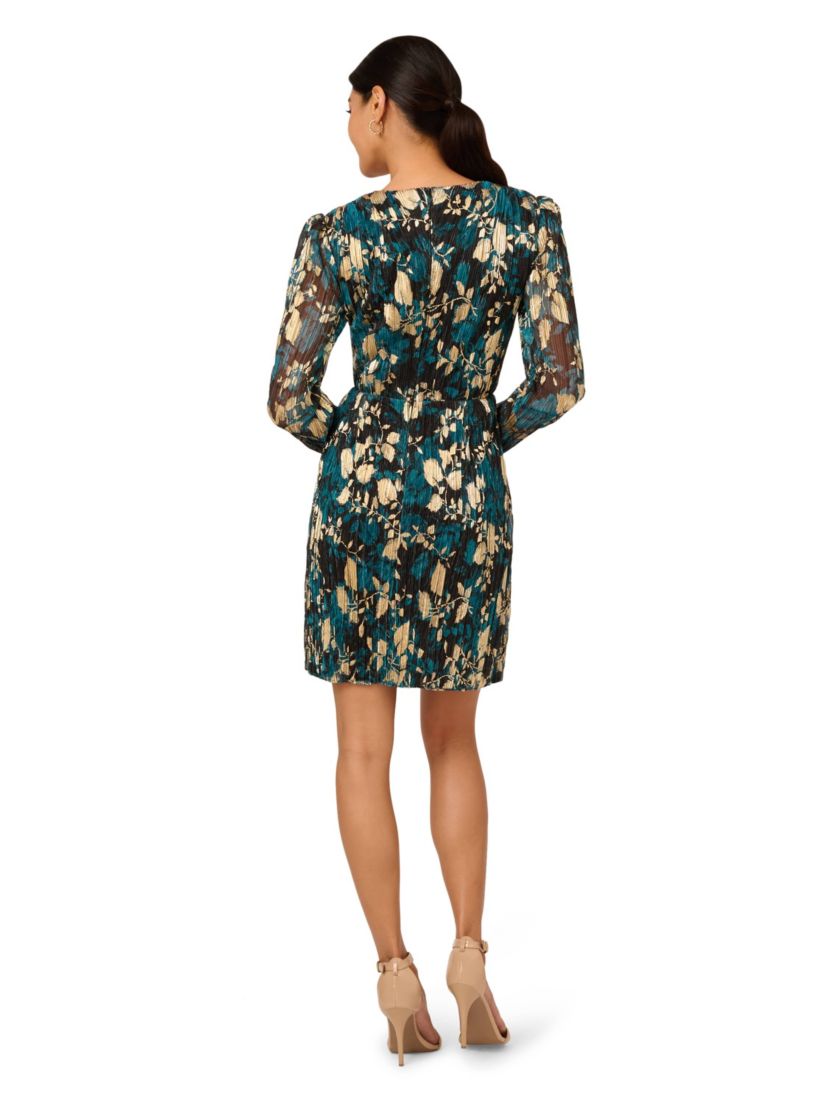 Crinkle Foil Wrap Dress