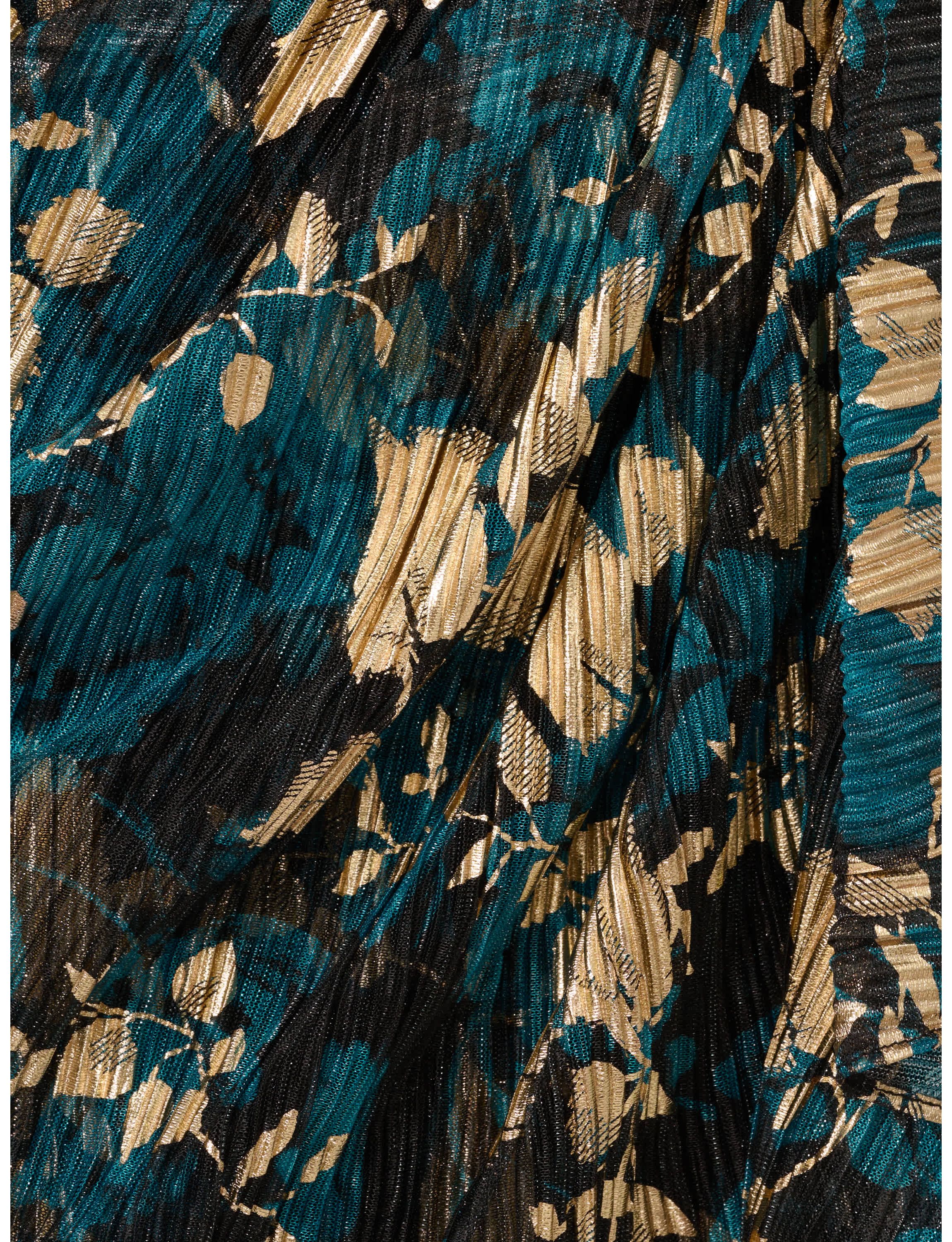 Crinkle Foil Wrap Dress