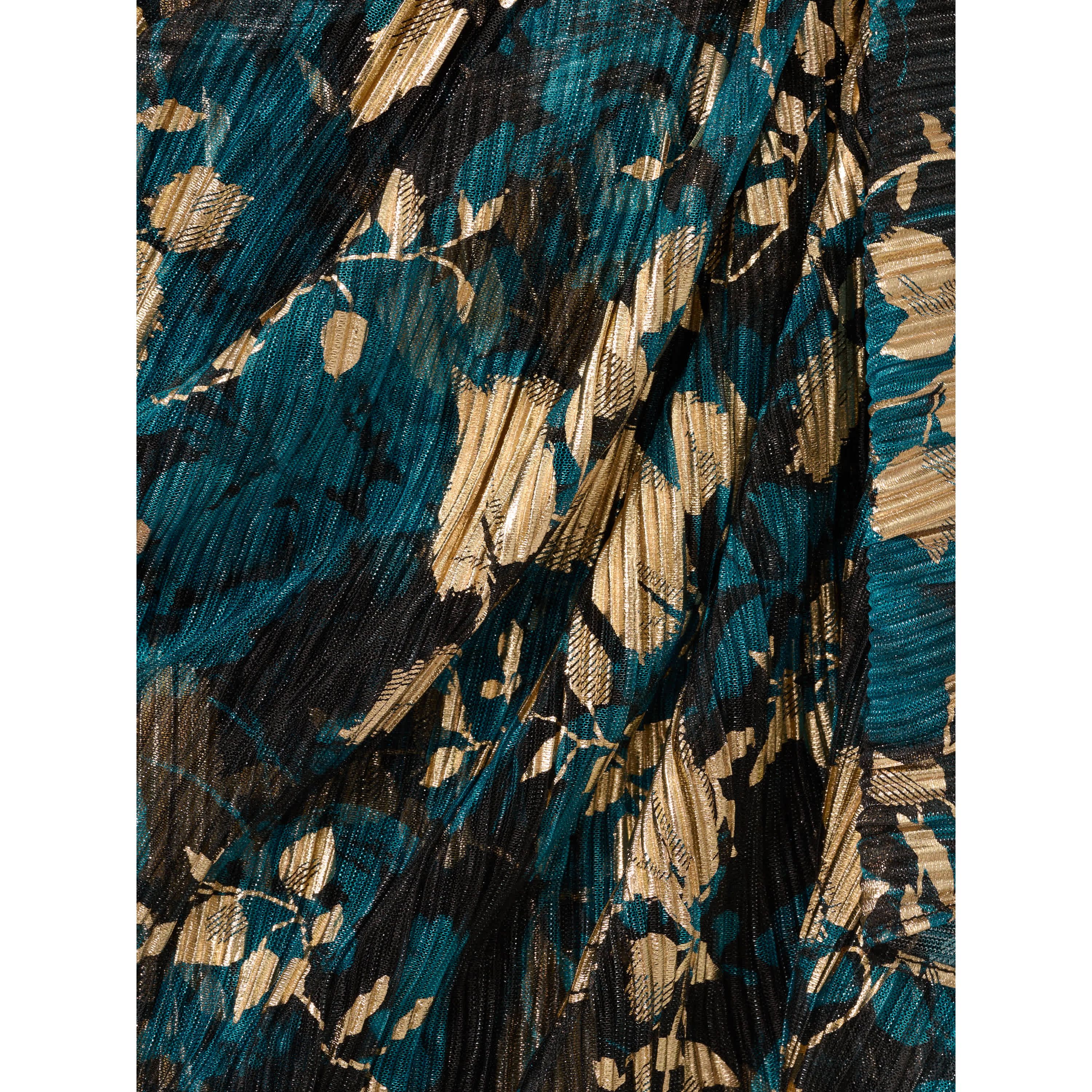 Crinkle Foil Wrap Dress