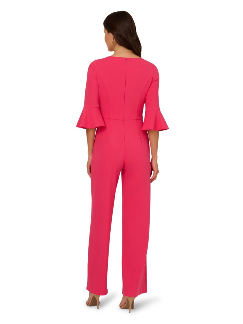 Knit Crepe Tie Front Jumpsuit