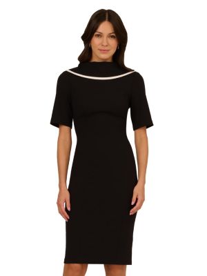 Adrianna Papell Women's Roll Neck Sheath With V Back, 6