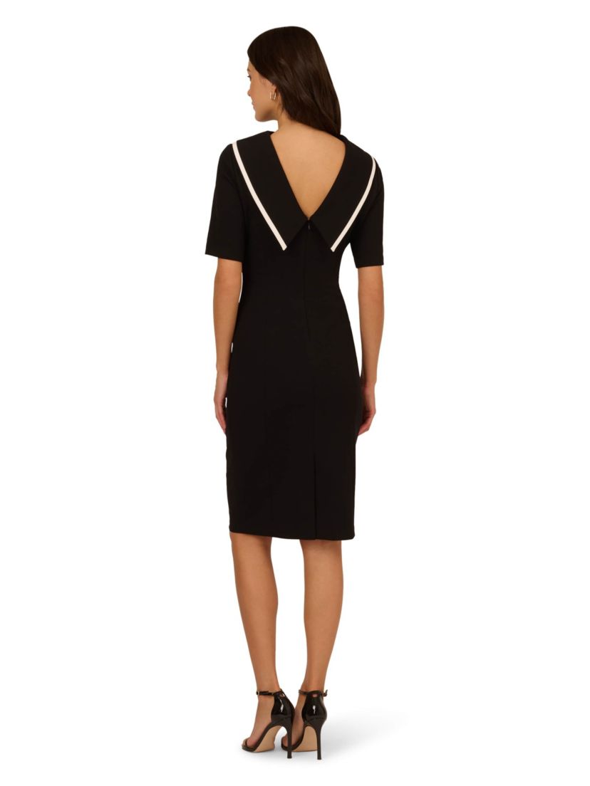 Roll Neck Sheath With V Back