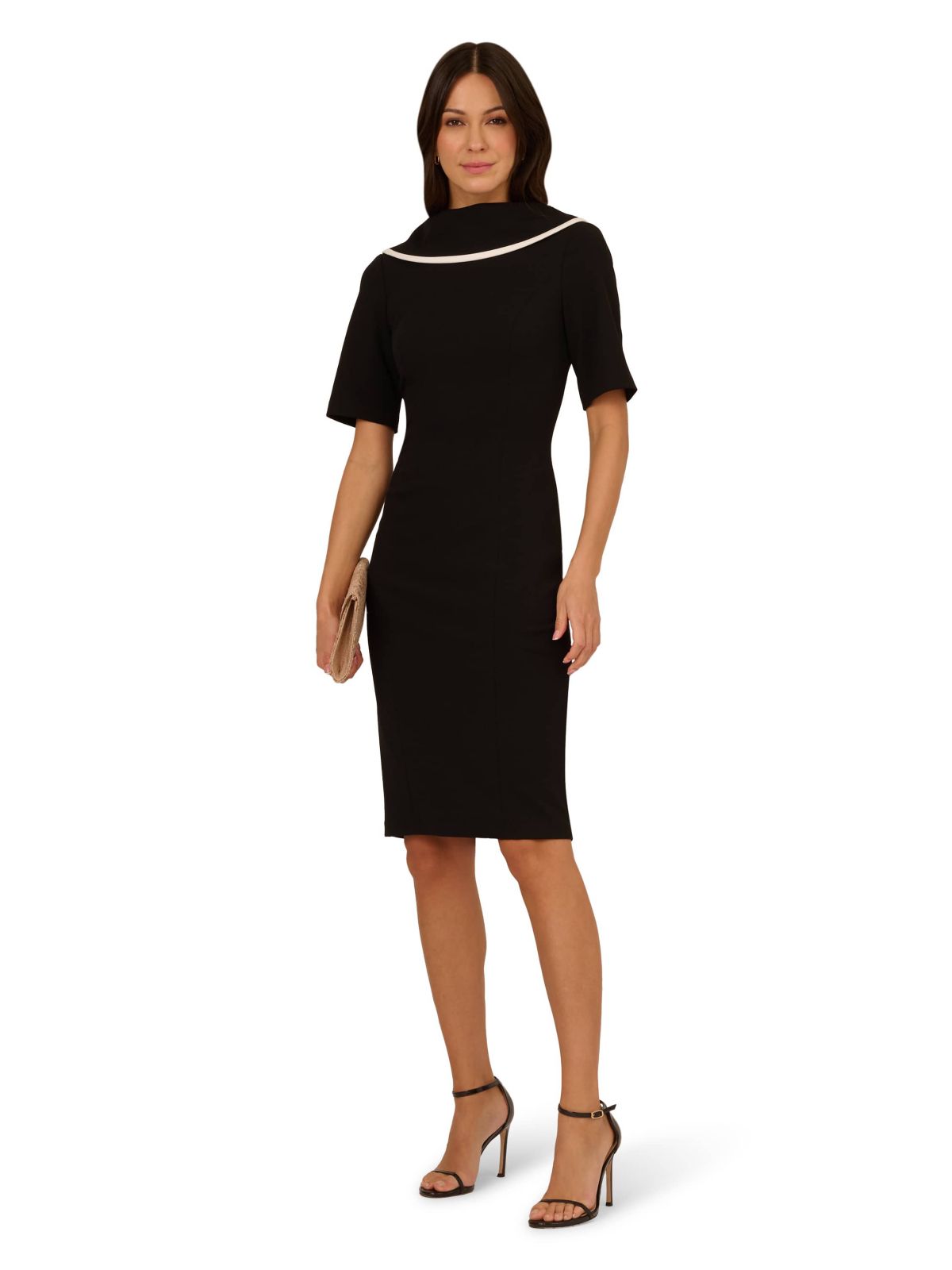 Roll Neck Sheath With V Back