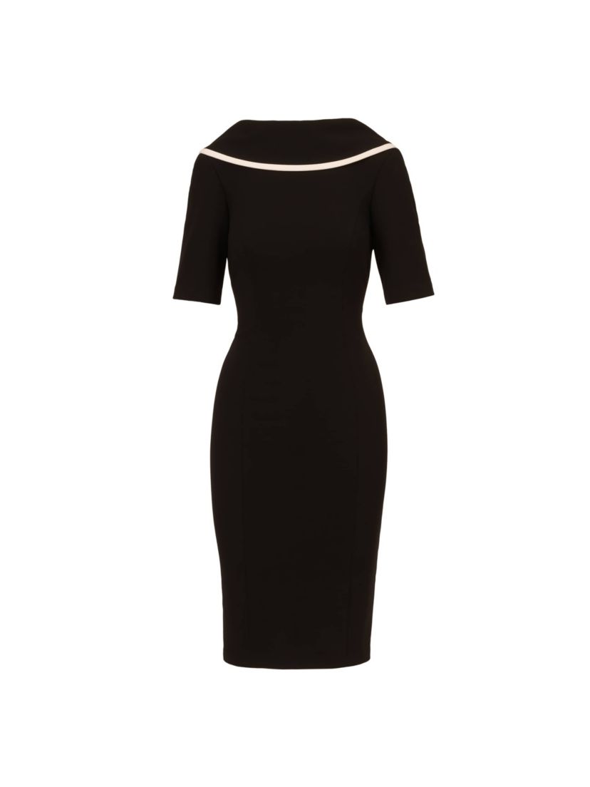 Roll Neck Sheath With V Back