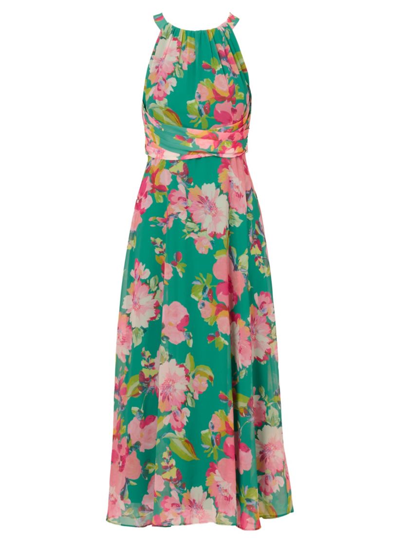 Floral Chiffon Halter Dress