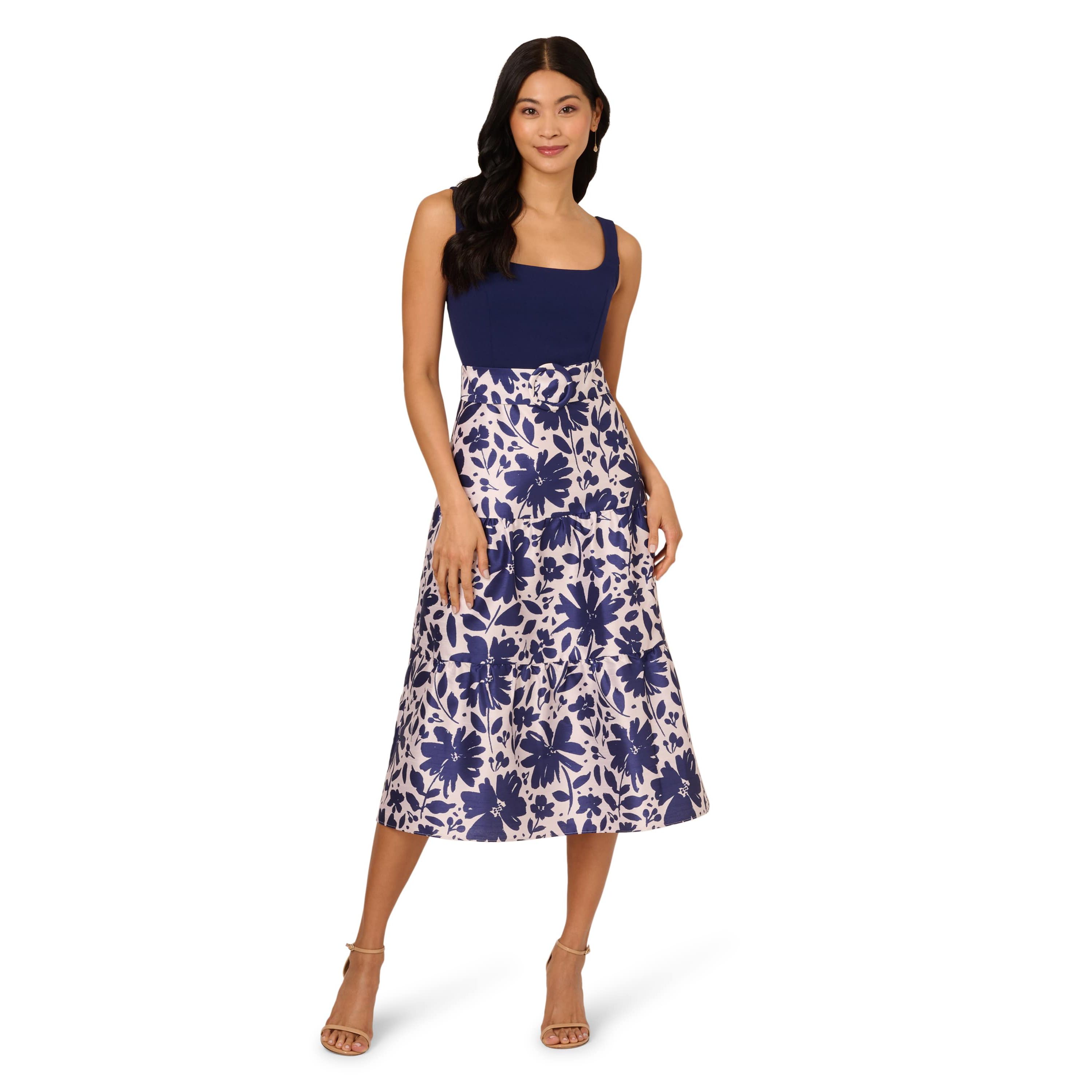 Combo Printed Ankle Dress