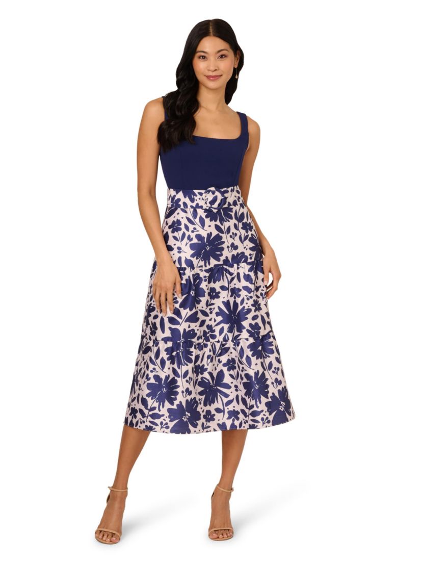 Combo Printed Ankle Dress